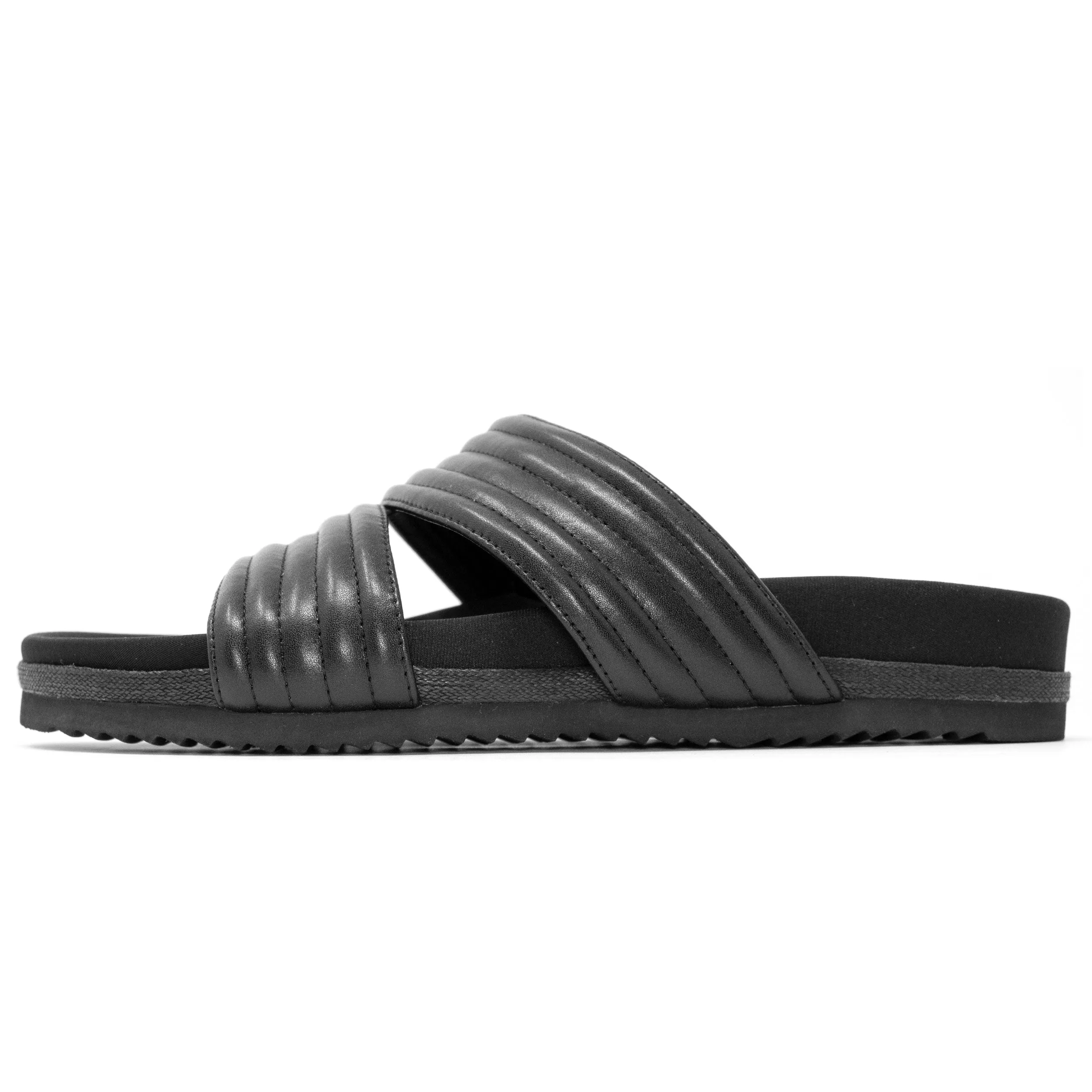 ROAM CRESCENT QUILT SANDALS BLACK VEGAN LEATHER sold by ROAM product image thumbnail 2