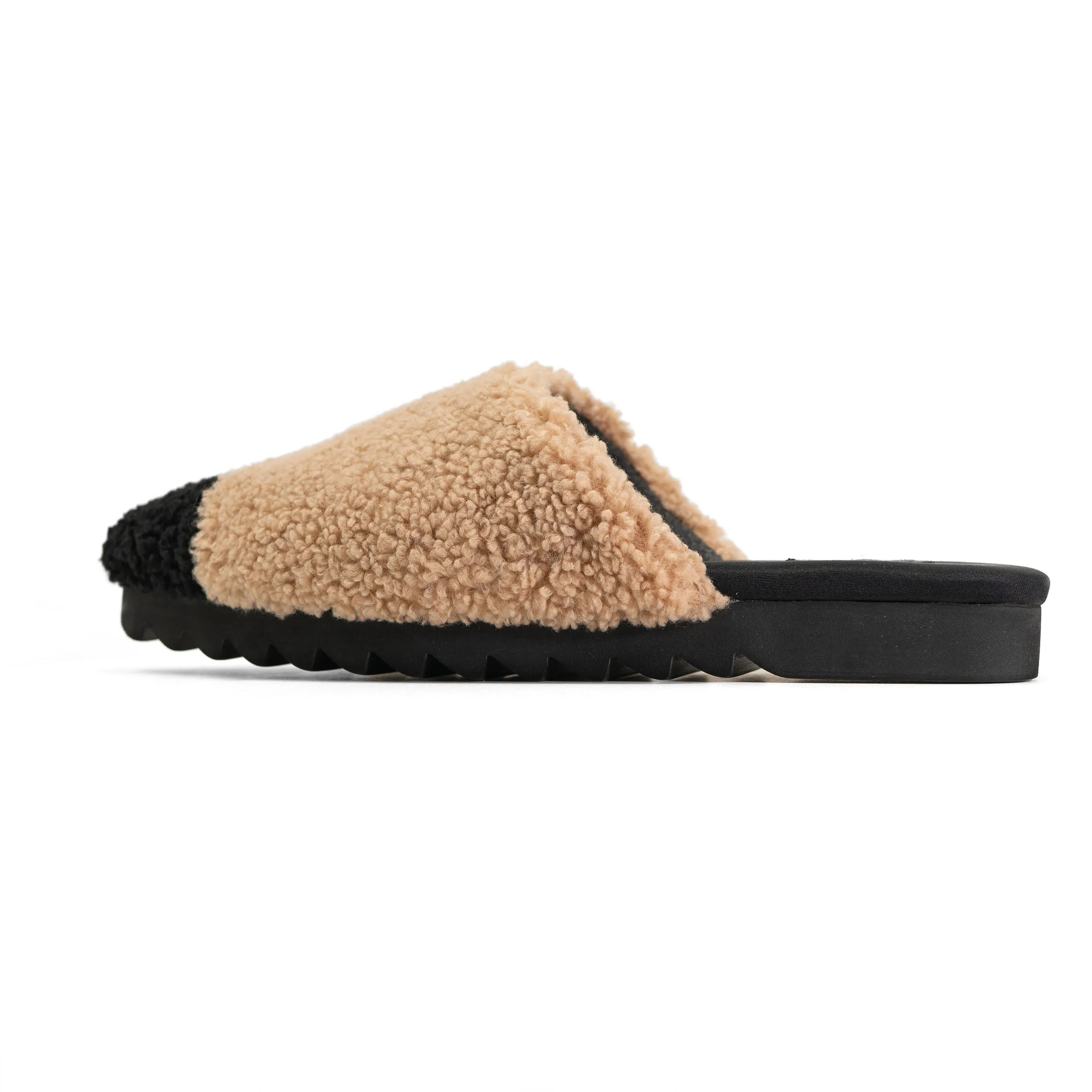 ROAM FUZZY CAP MULE BEIGE & BLACK FAUX SHEARLING - THIN SOLE sold by ROAM product image thumbnail 5
