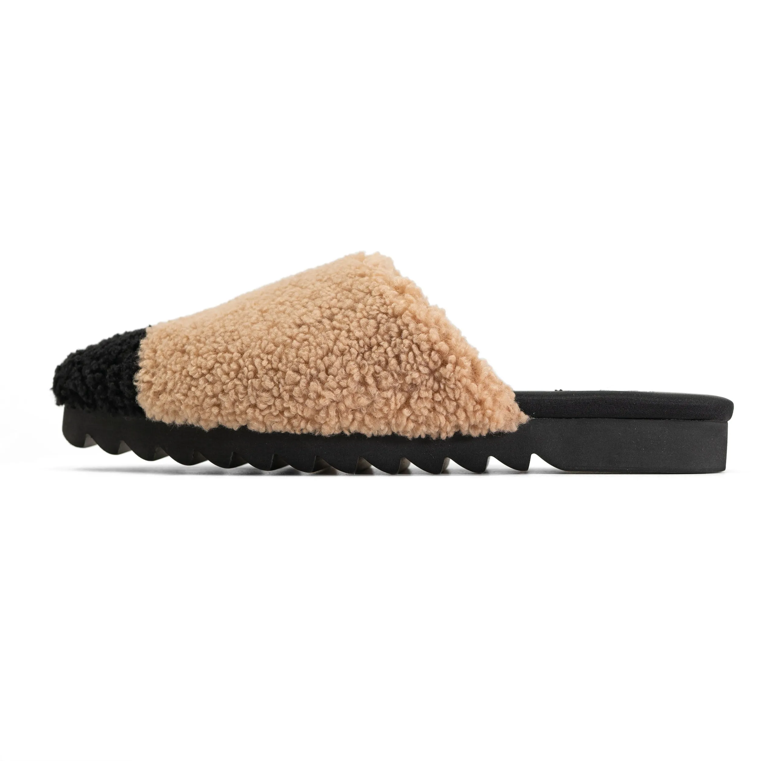 ROAM FUZZY CAP MULE BEIGE & BLACK FAUX SHEARLING - THIN SOLE sold by ROAM product image thumbnail 4