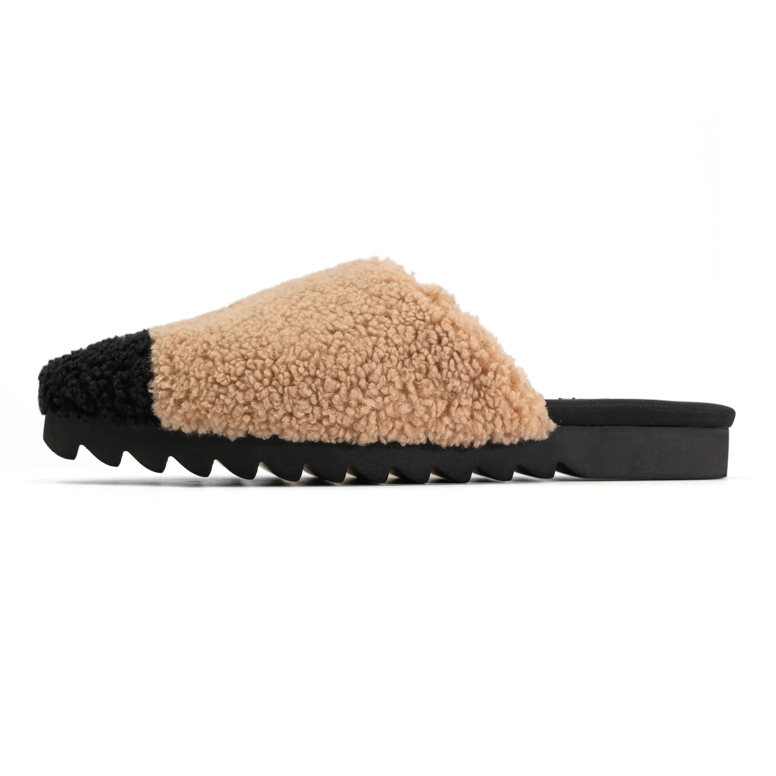 ROAM FUZZY CAP MULE BEIGE & BLACK FAUX SHEARLING - THIN SOLE sold by ROAM product image thumbnail 3