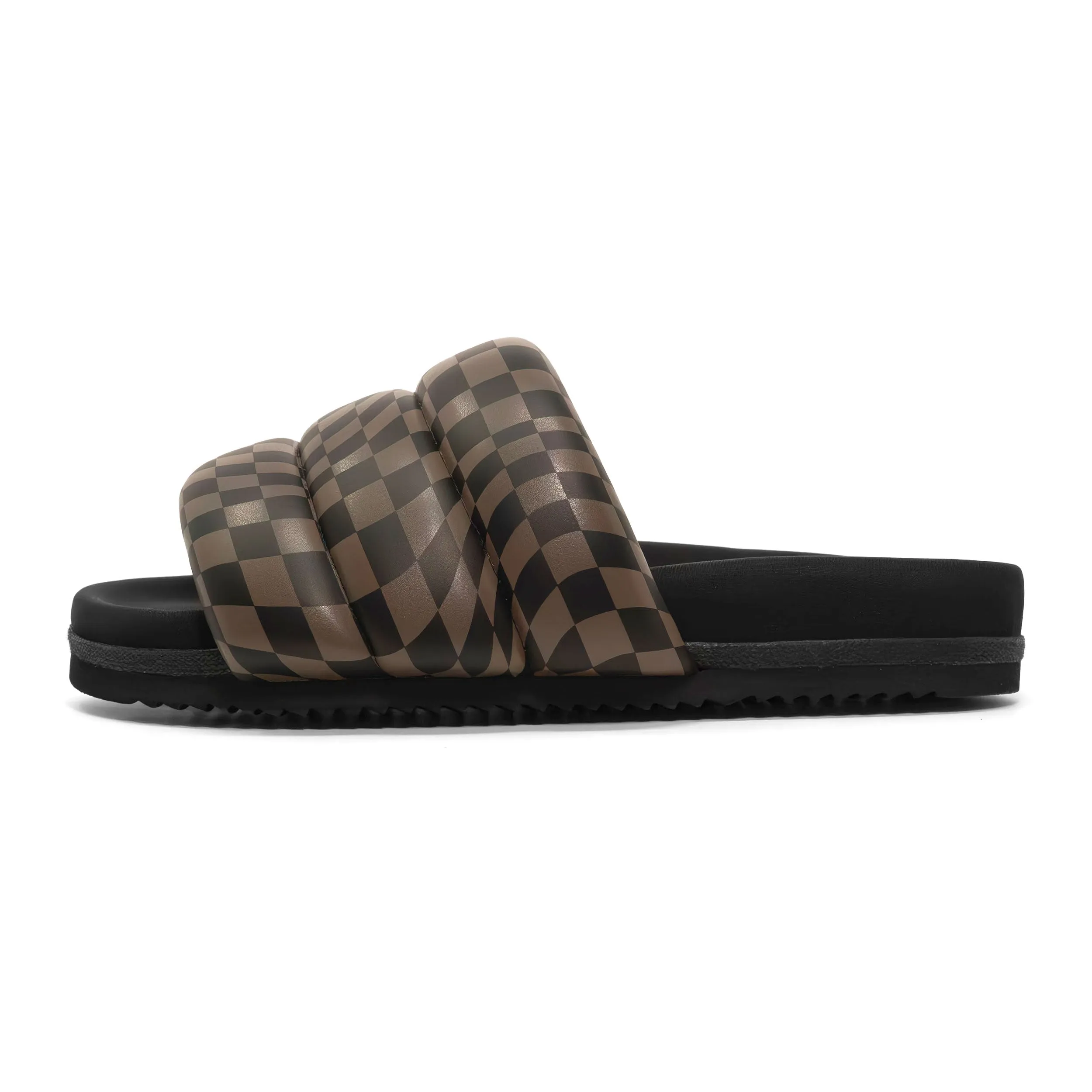 ROAM WAVY CHECK PUFFY BLACK & TAUPE VEGAN LEATHER sold by ROAM product image thumbnail 2