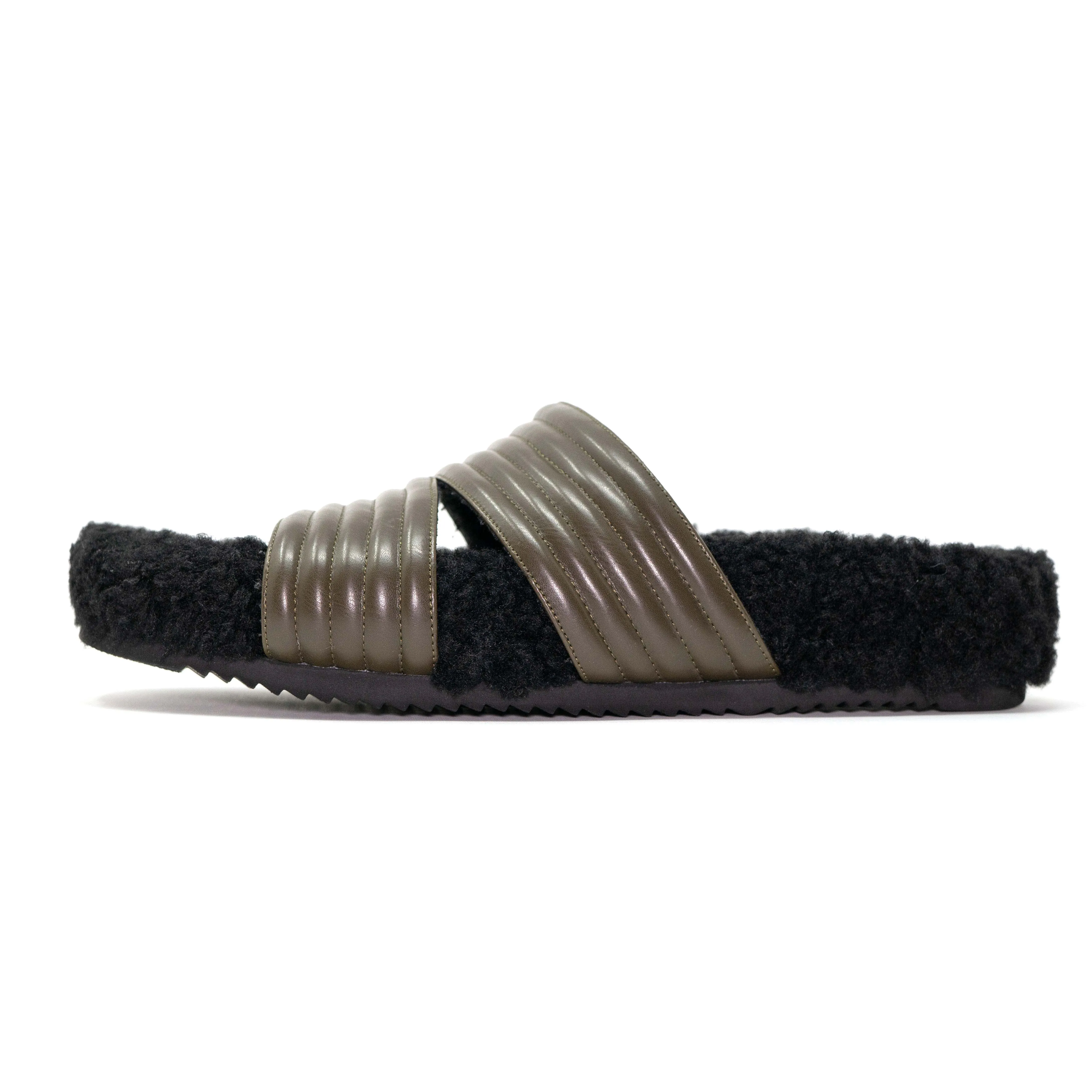 ROAM MEN'S FUZZY CRESCENT SANDALS KHAKI VEGAN LEATHER sold by ROAM product image thumbnail 3