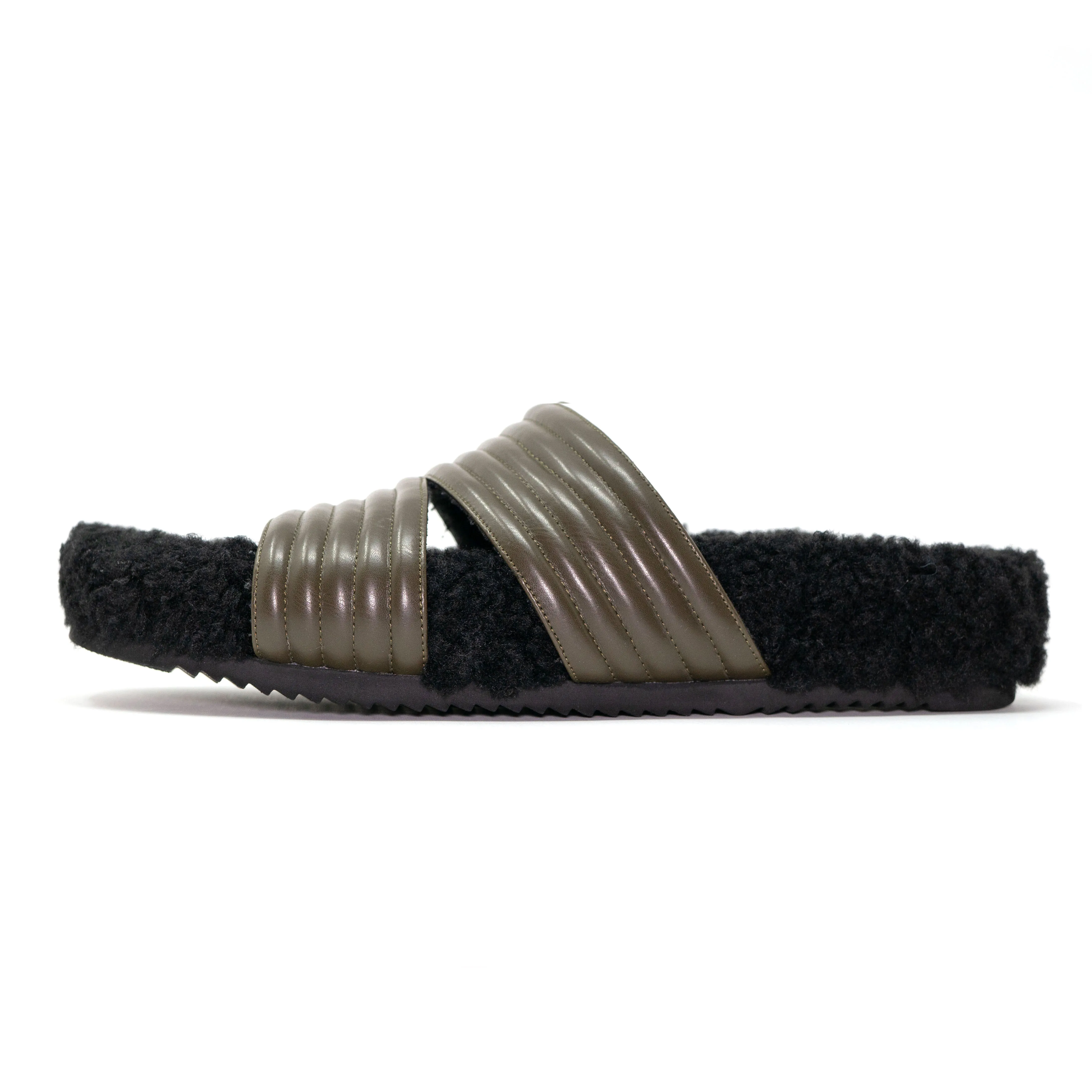 ROAM MEN'S FUZZY CRESCENT SANDALS KHAKI VEGAN LEATHER sold by ROAM product image thumbnail 2