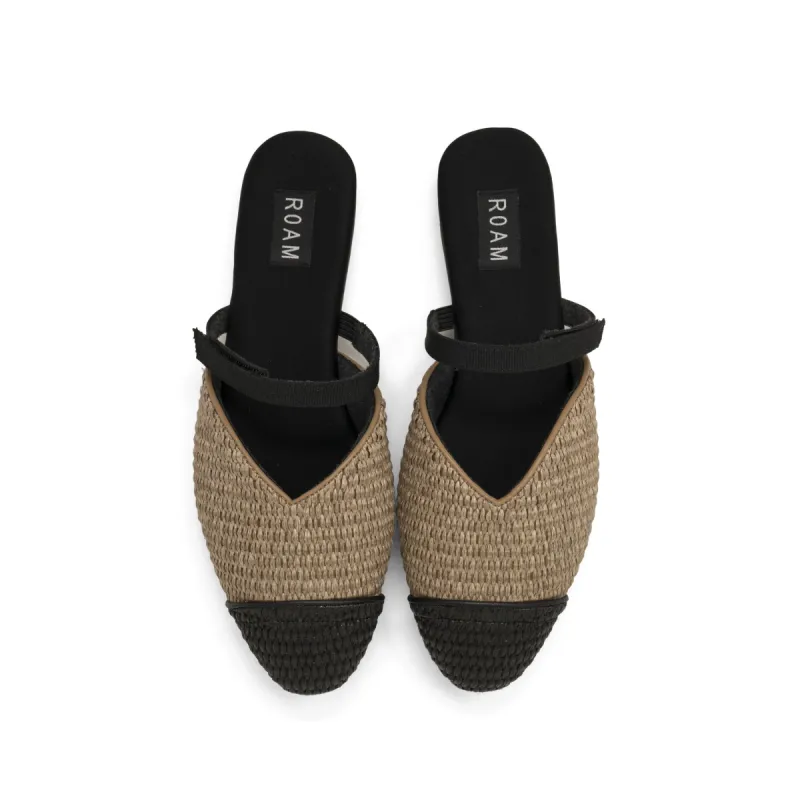 ROAM RAFFY CAP NATURAL & BLACK RAFFIA sold by ROAM