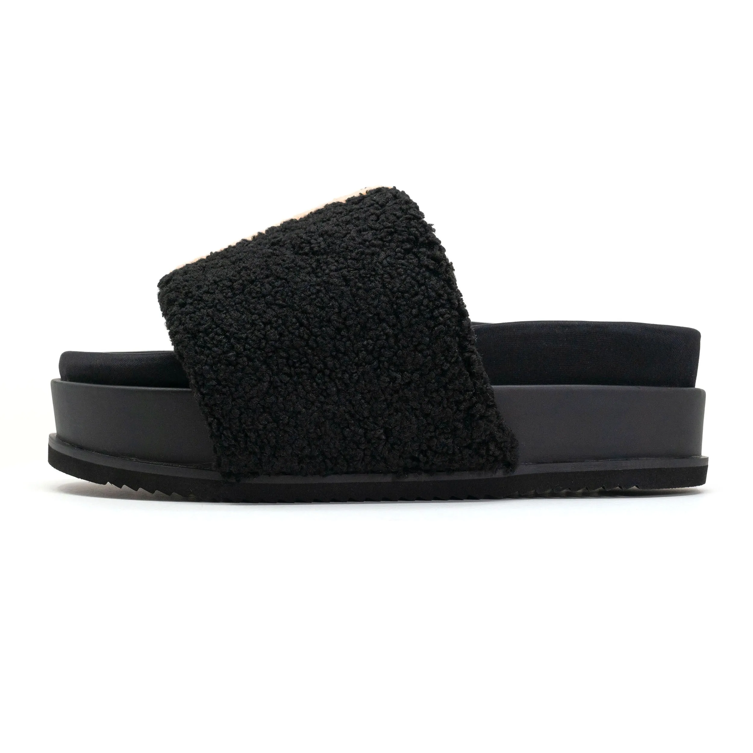 ROAM FUZZY STRIPE STACK PLATFORM BLACK & BEIGE FAUX SHEARLING sold by ROAM product image thumbnail 2