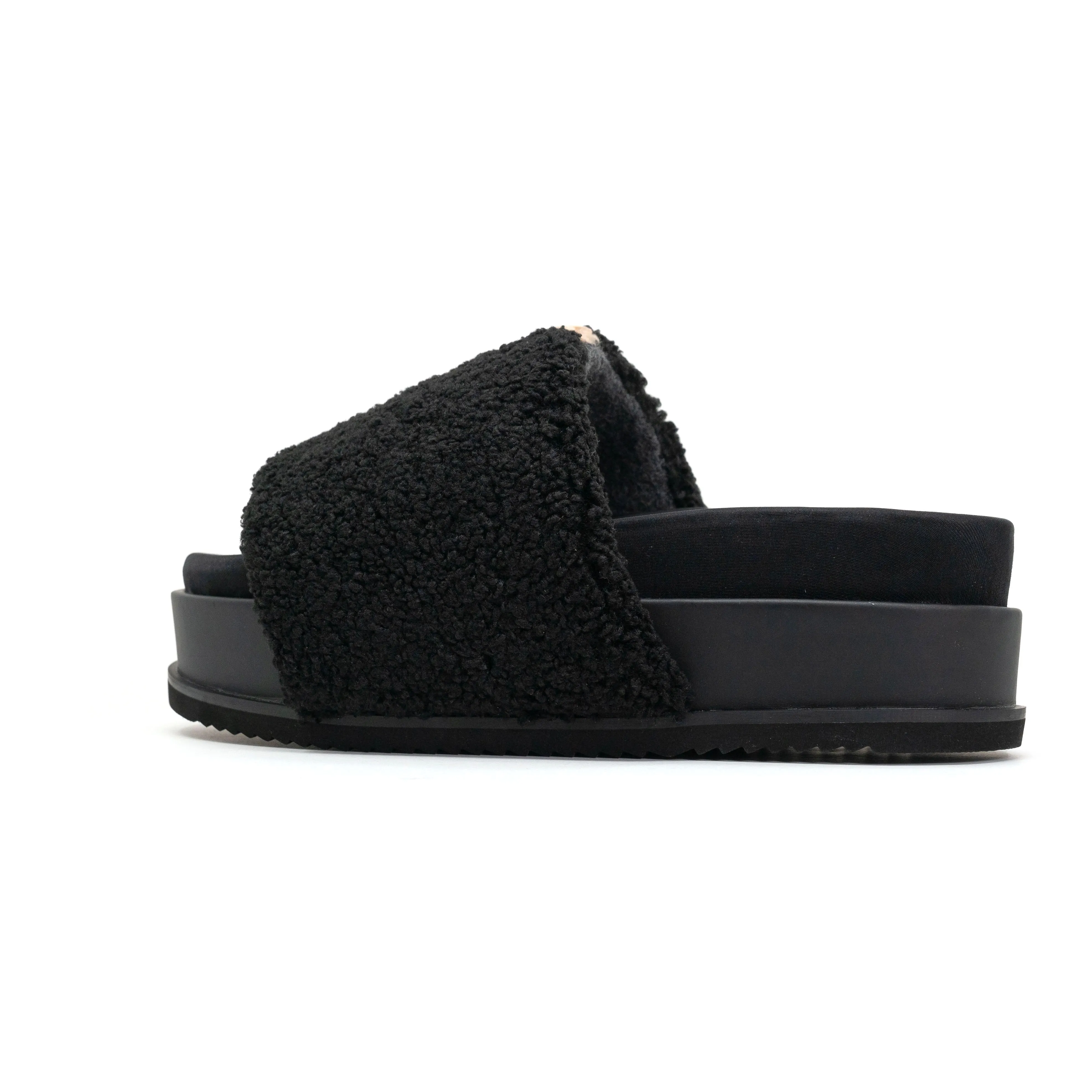 ROAM FUZZY STRIPE STACK PLATFORM BLACK & BEIGE FAUX SHEARLING sold by ROAM product image thumbnail 5