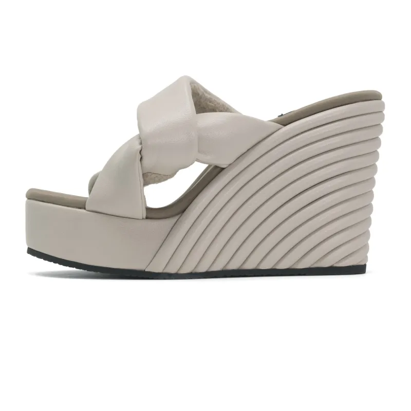 ROAM SIDE SLIP STRATA WEDGE CEMENT VEGAN LEATHER sold by ROAM