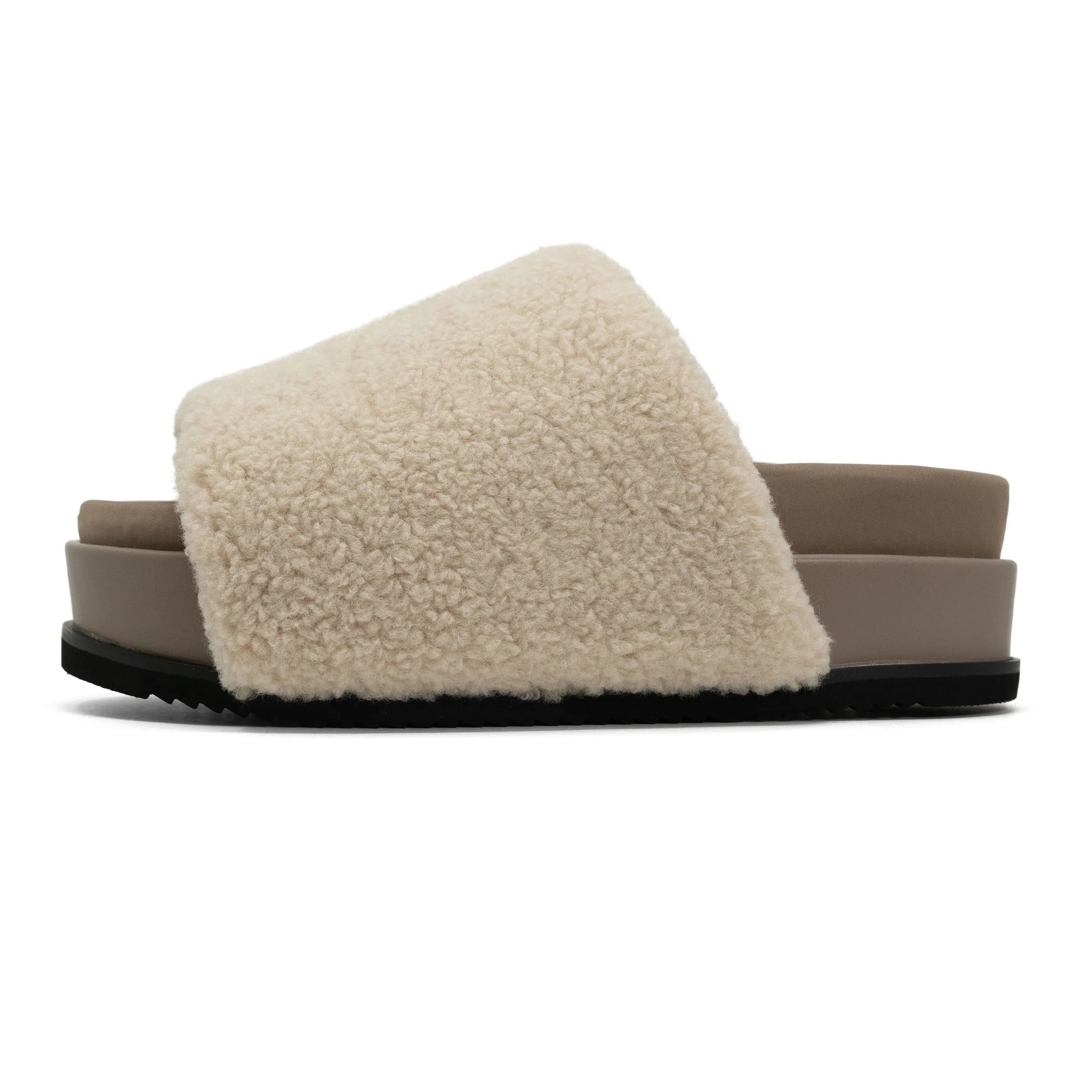 ROAM FUZZY STACK PLATFORM NATURAL FAUX SHEARLING sold by ROAM