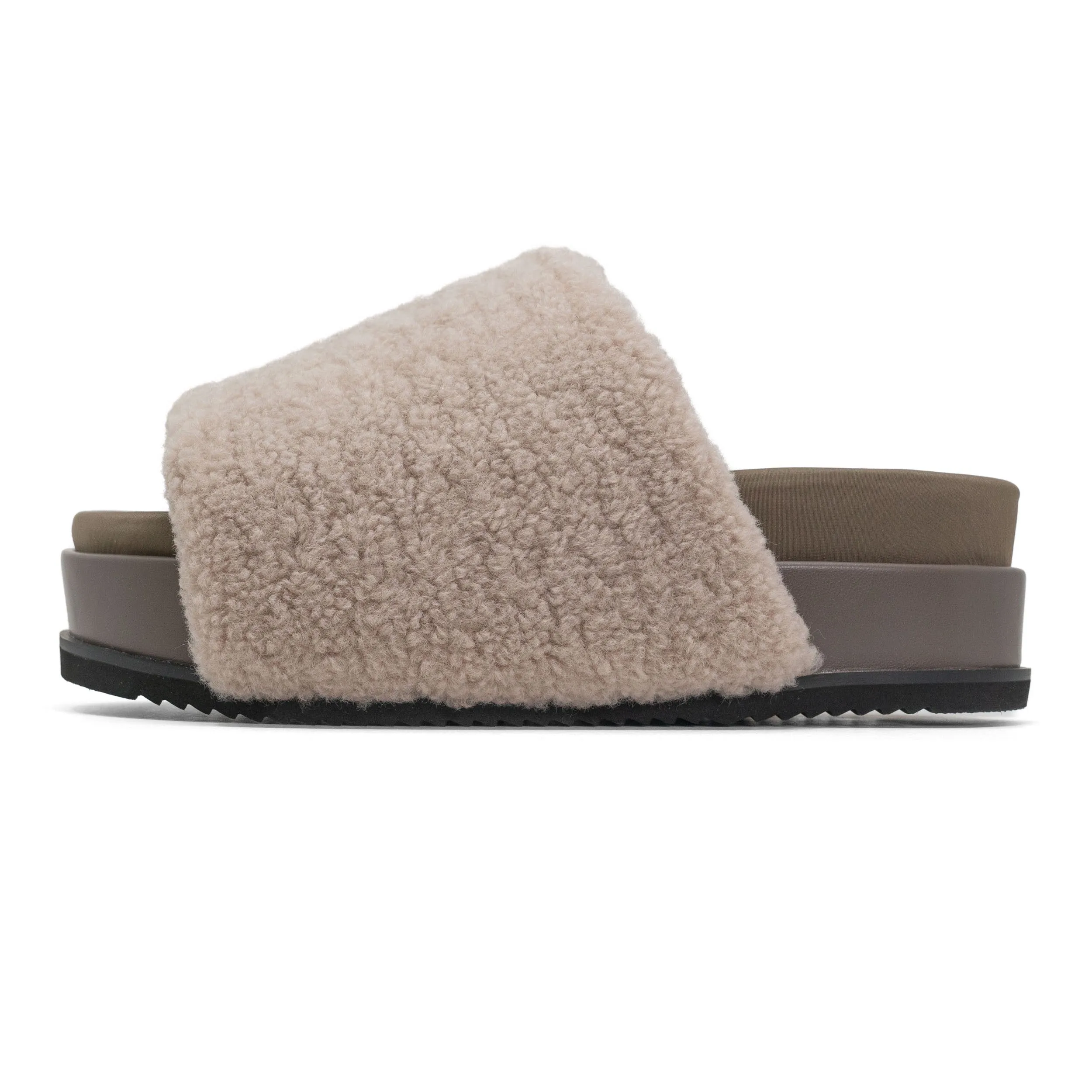 ROAM FUZZY STACK PLATFORM CEMENT FAUX SHEARLING sold by ROAM
