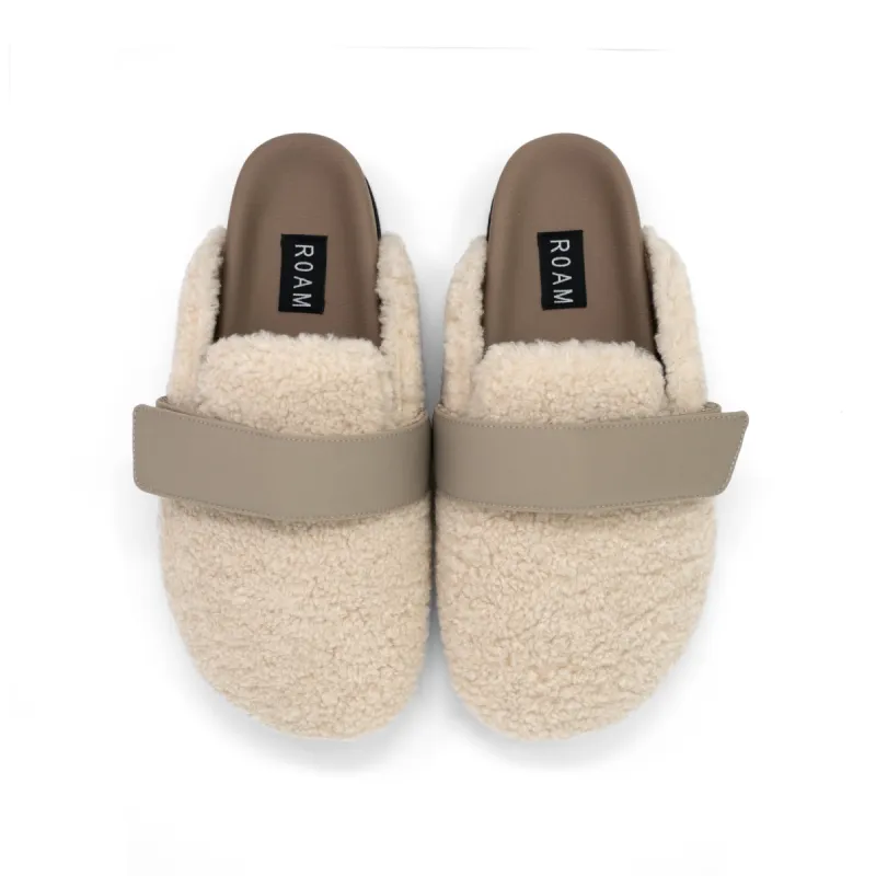 ROAM FUZZY LOAFER MULE BONE FAUX SHEARLING sold by ROAM