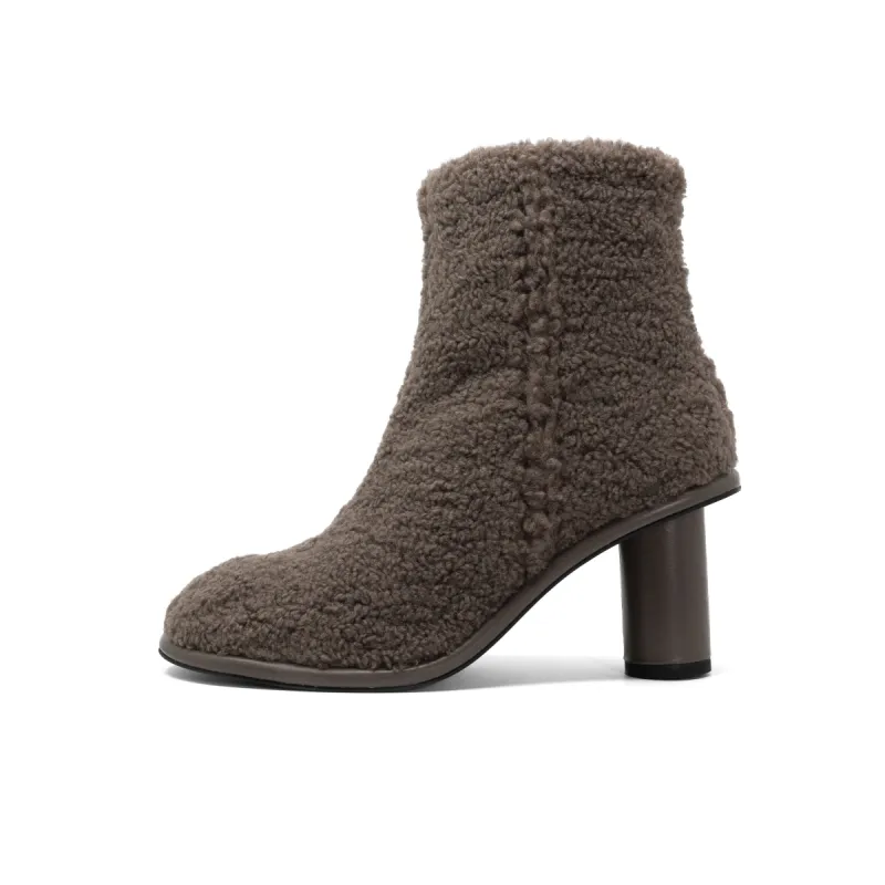 ROAM FUZZY BOOTIE TAUPE FAUX SHEARLING sold by ROAM