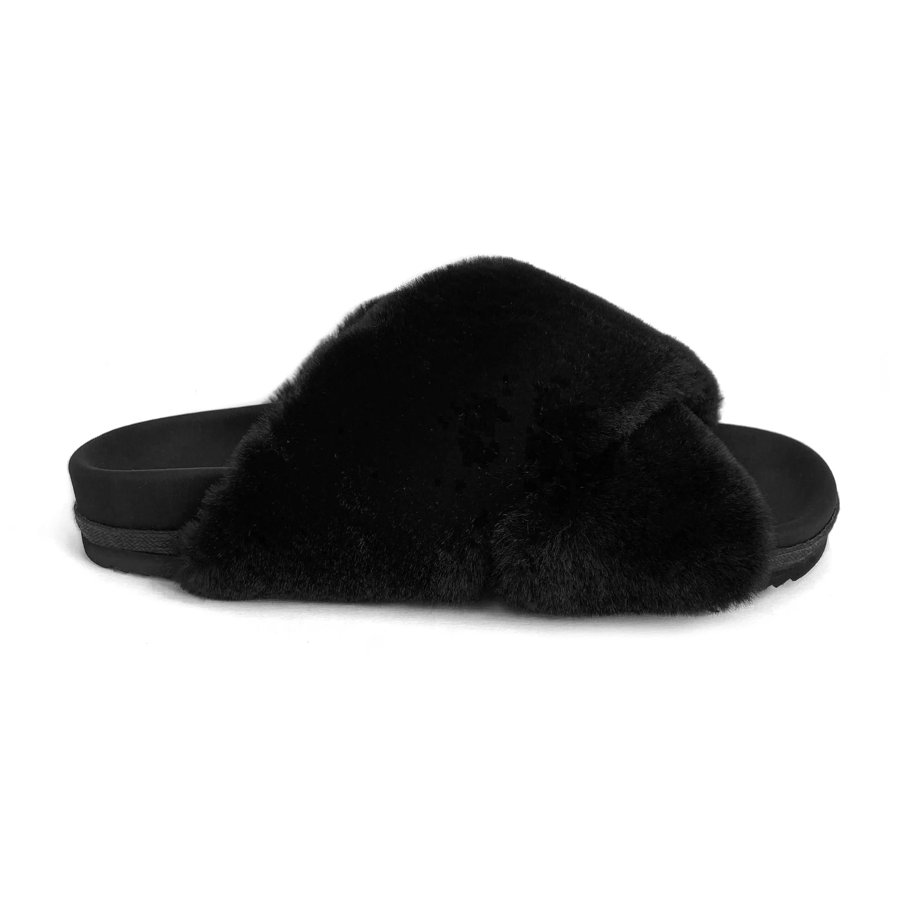 ROAM Mini Cloud Slippers Black Faux Fur sold by ROAM product image thumbnail 2