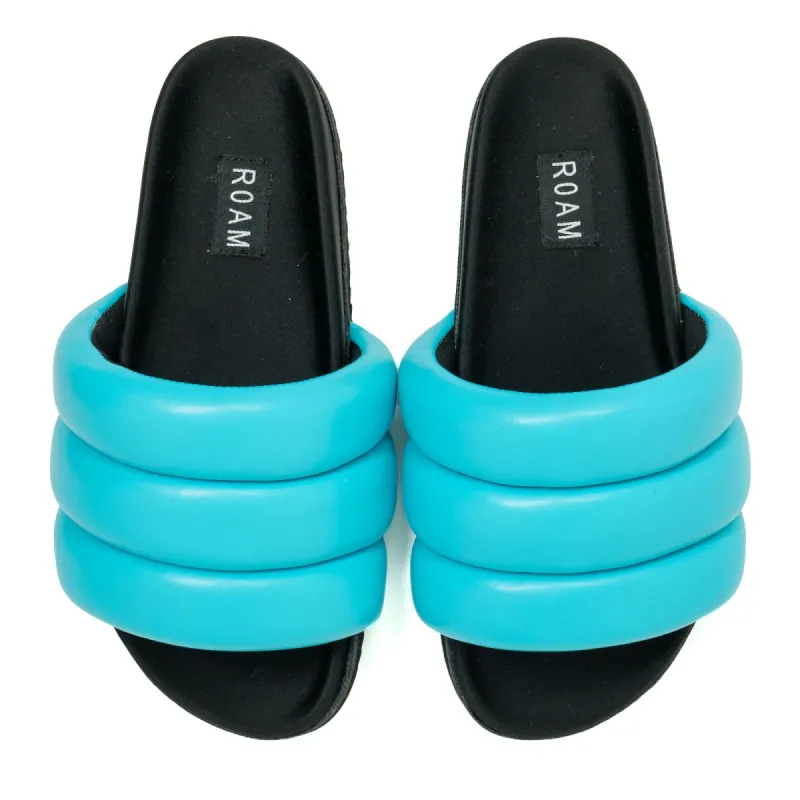 ROAM Puffy Sandals Turquoise Vegan Leather sold by ROAM