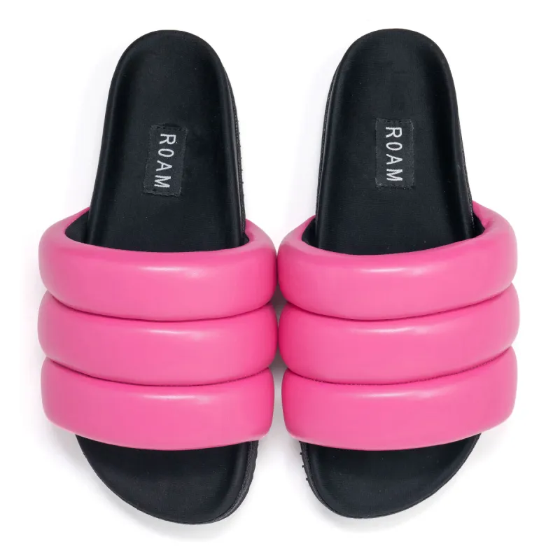 ROAM Puffy Sandal Fuchsia Vegan Leather sold by ROAM