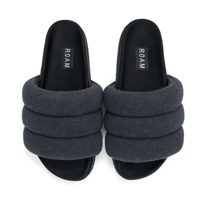 ROAM Jersey Puffy Sandals Charcoal sold by ROAM
