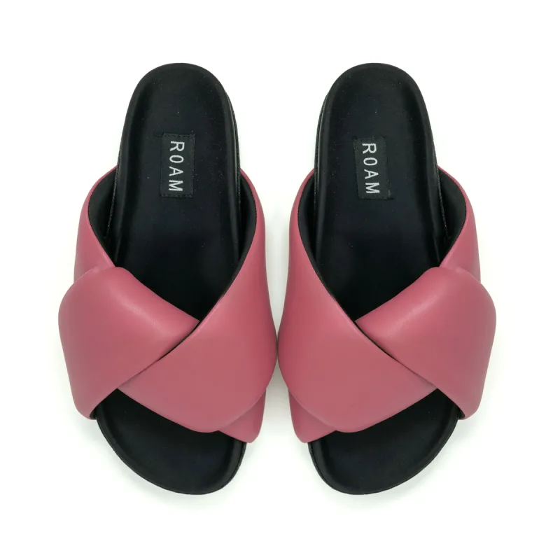 ROAM FOLDY PUFFY SANDALS BLUSH VEGAN LEATHER sold by ROAM