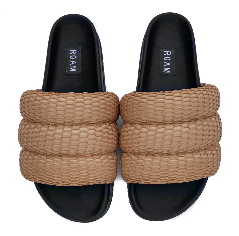 ROAM MESH PUFFY SANDALS SAND VEGAN LEATHER sold by ROAM