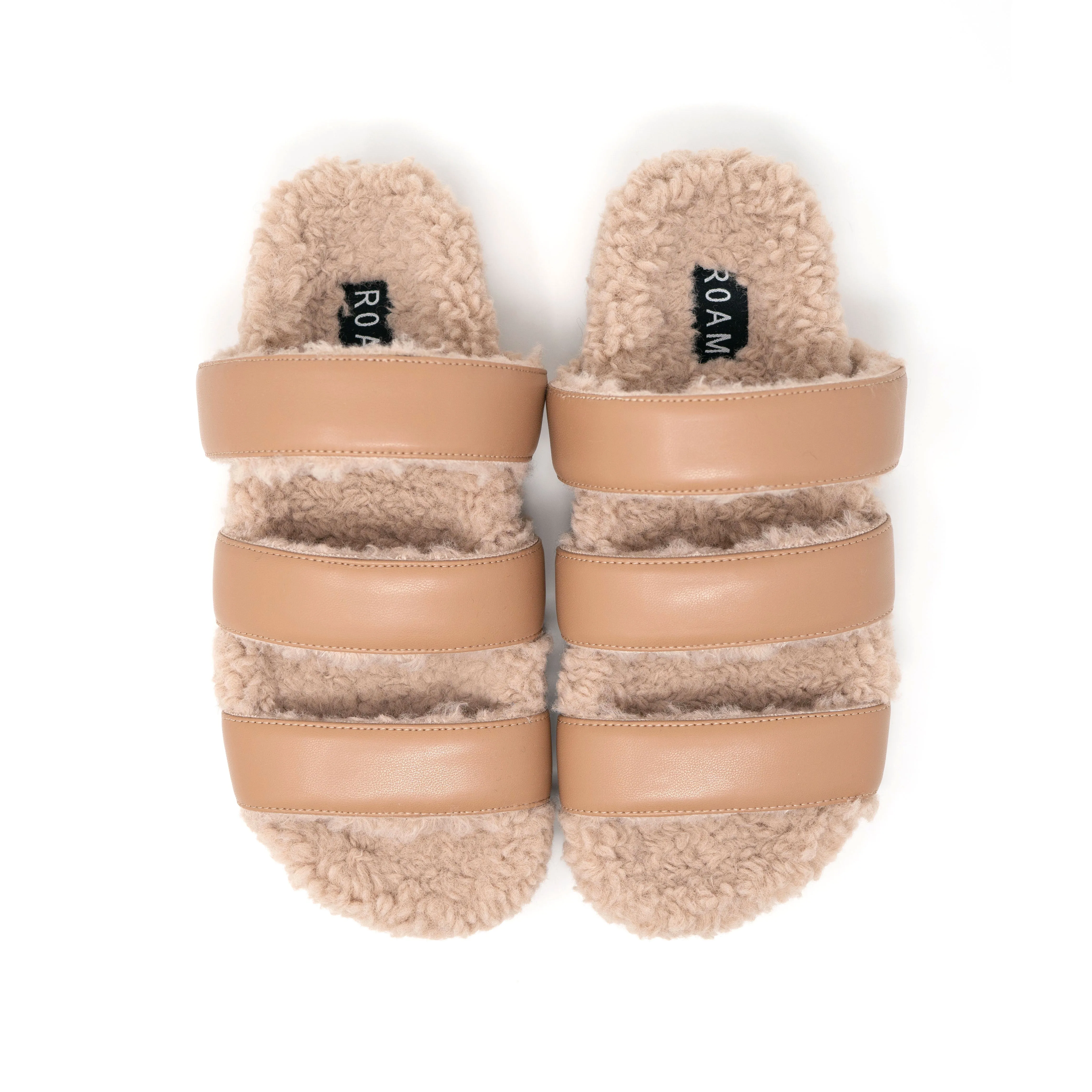 ROAM FUZZY 3 SANDAL NUDE FAUX SHEARLING sold by ROAM