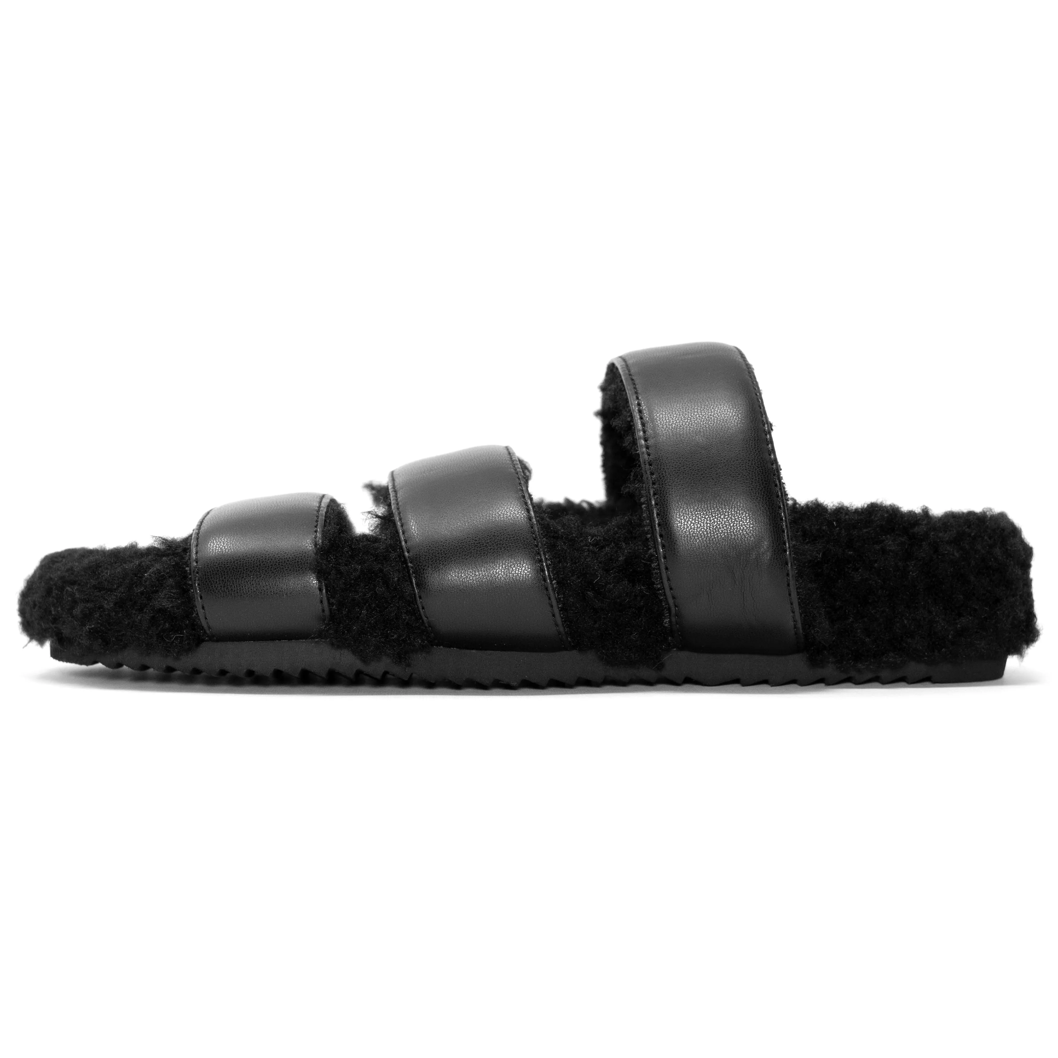 ROAM FUZZY 3 SANDAL BLACK FAUX SHEARLING sold by ROAM product image thumbnail 2