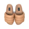 ROAM PLATFORM MESH PUFFY SANDALS NUDE VEGAN LEATHER sold by ROAM