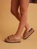ROAM PLATFORM MESH PUFFY SANDALS NUDE VEGAN LEATHER sold by ROAM