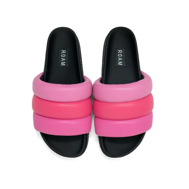 ROAM PUFFY SANDALS FUCHSIA VEGAN LEATHER sold by ROAM