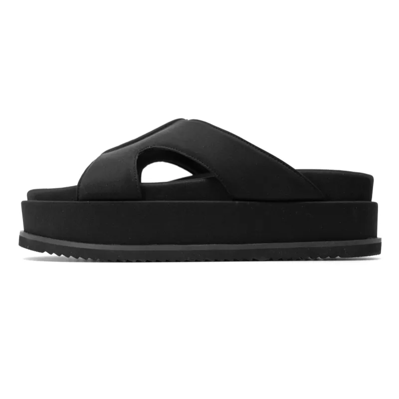ROAM SIDE SCOOP STACK PLATFORM SANDALS BLACK NEOPRENE sold by ROAM