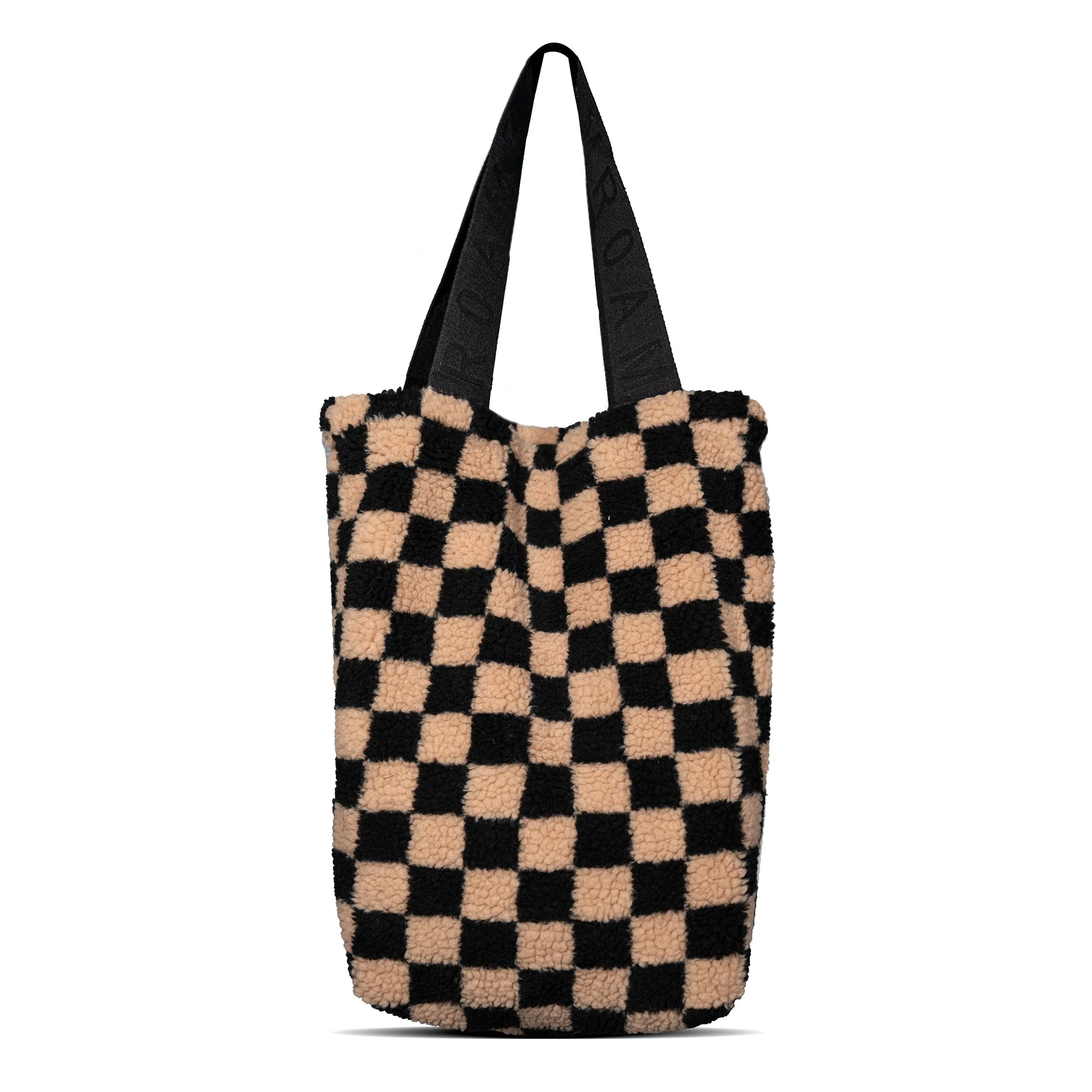 CHECKERED FUZZY MINI TOTE NUDE & BLACK sold by ROAM product image thumbnail 2