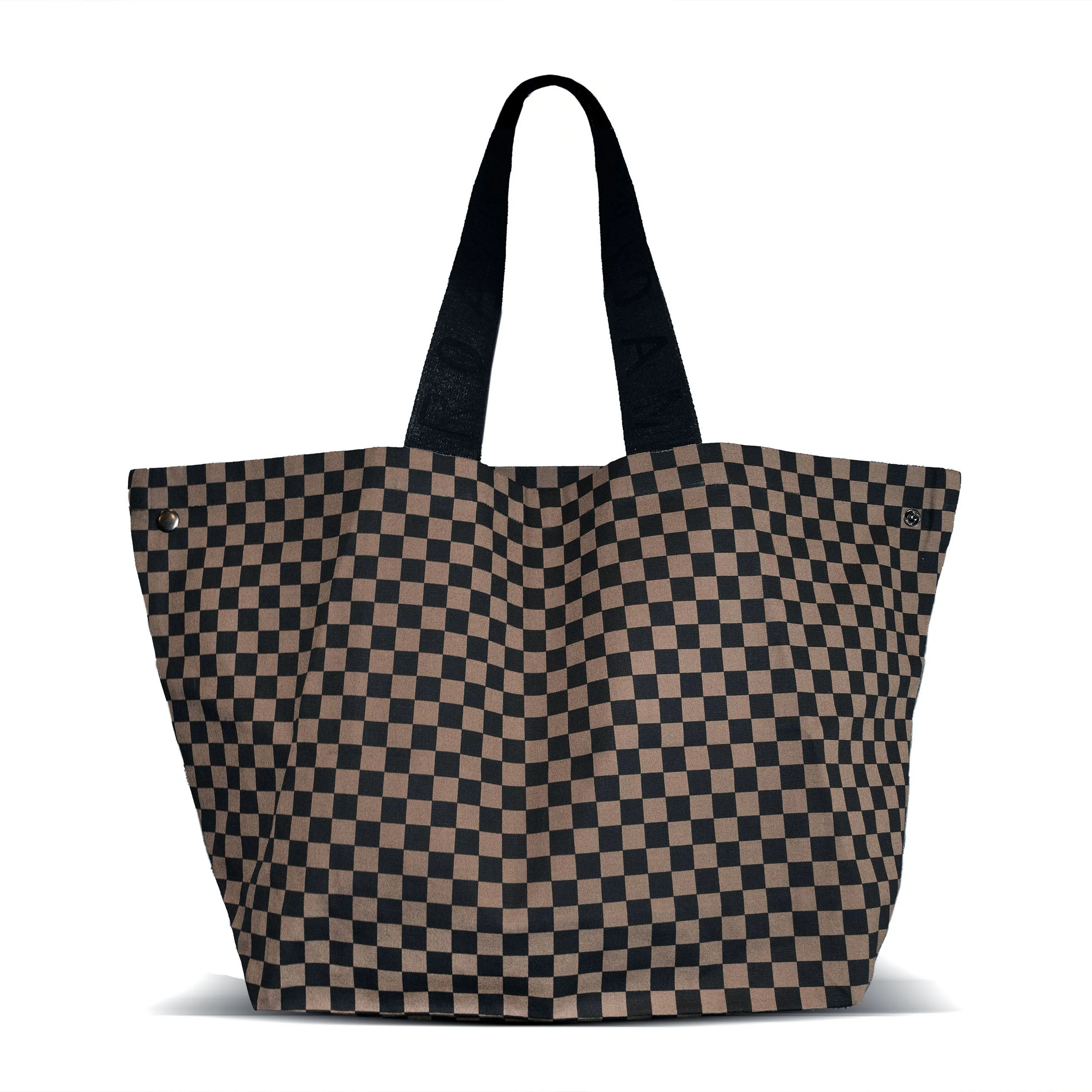 CHECKERED FOLDY MINI TOTE TAUPE & BLACK sold by ROAM product image thumbnail 2