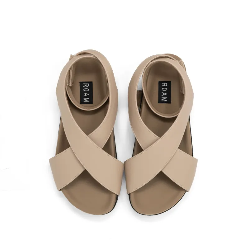 ROAM CROSSOVER SANDAL OYSTER VEGAN LEATHER sold by ROAM
