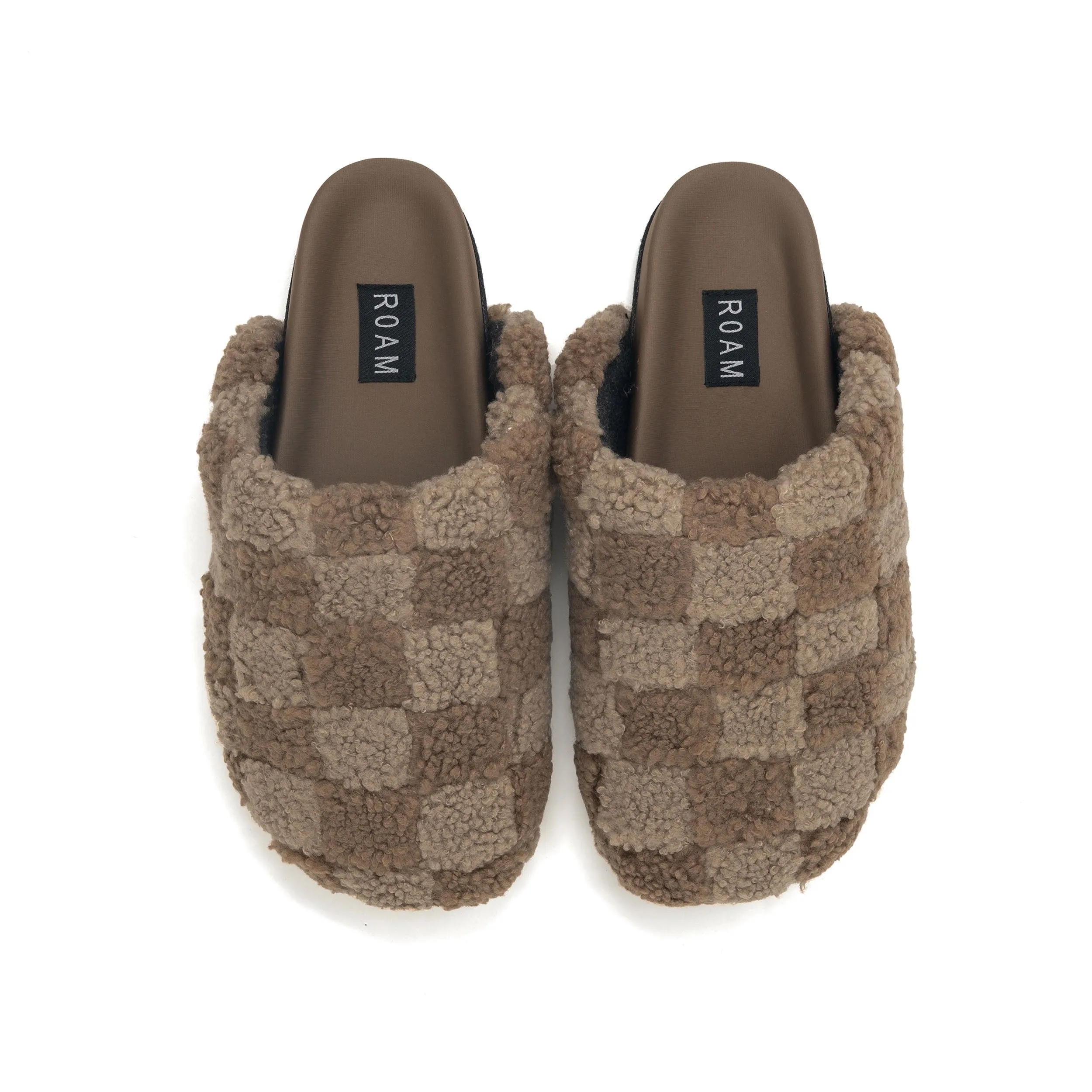 FUZZY CHECKER CLOG BEIGE & OAT sold by ROAM