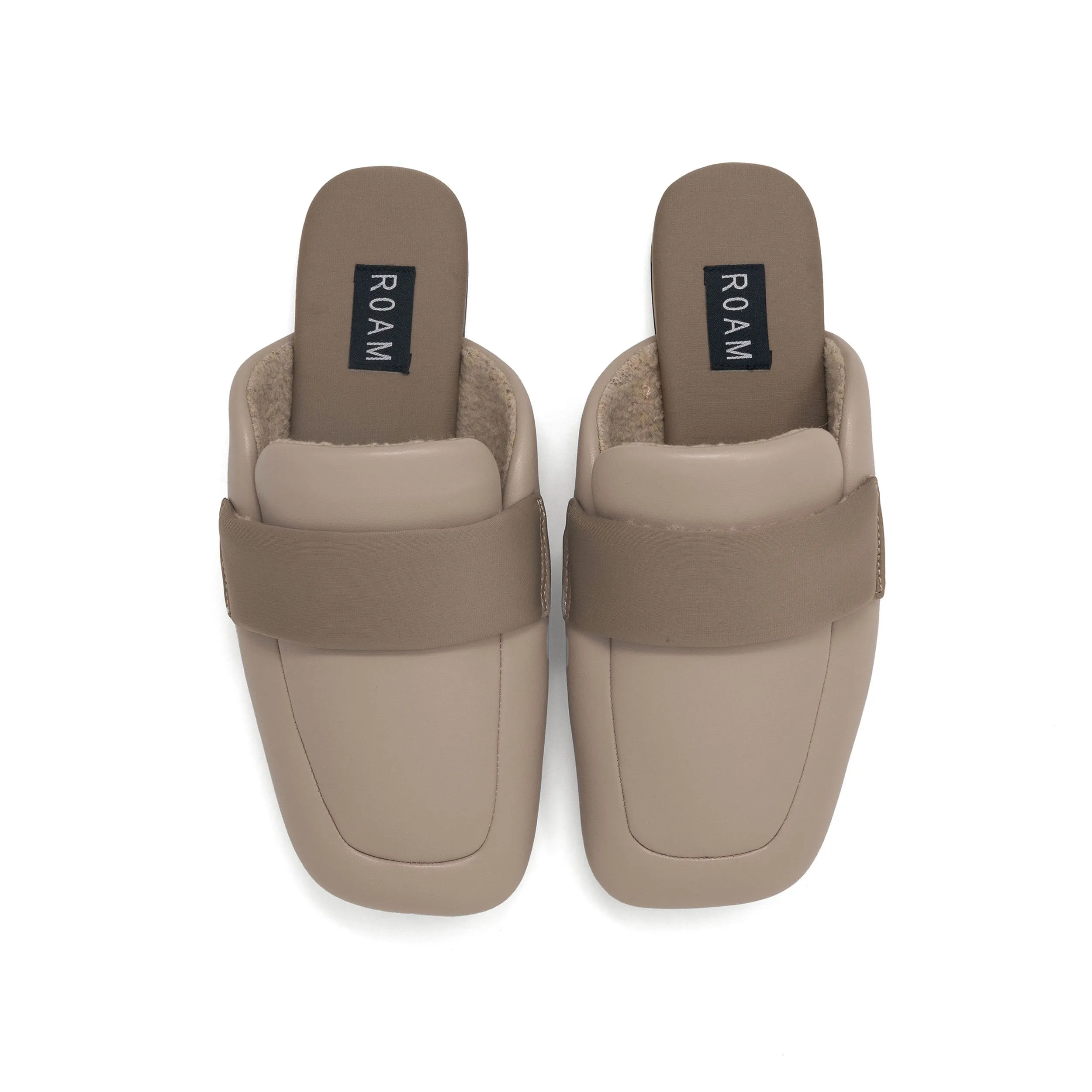 ROAM PUFFY LOAF LOAFER MULE OYSTER VEGAN LEATHER sold by ROAM