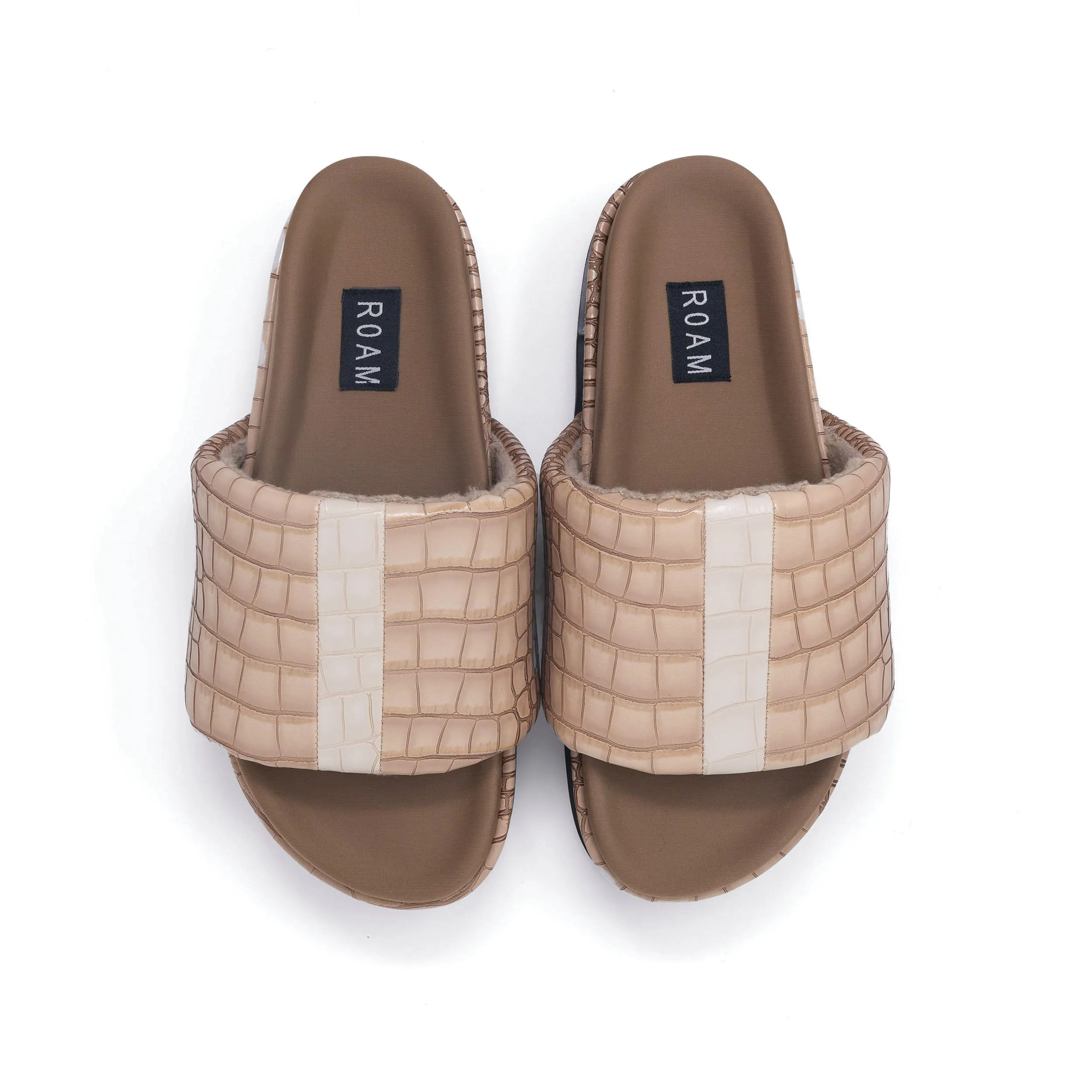 ROAM STRIPED CROCY STACK NUDE & CREAM VEGAN LEATHER sold by ROAM product image thumbnail 2