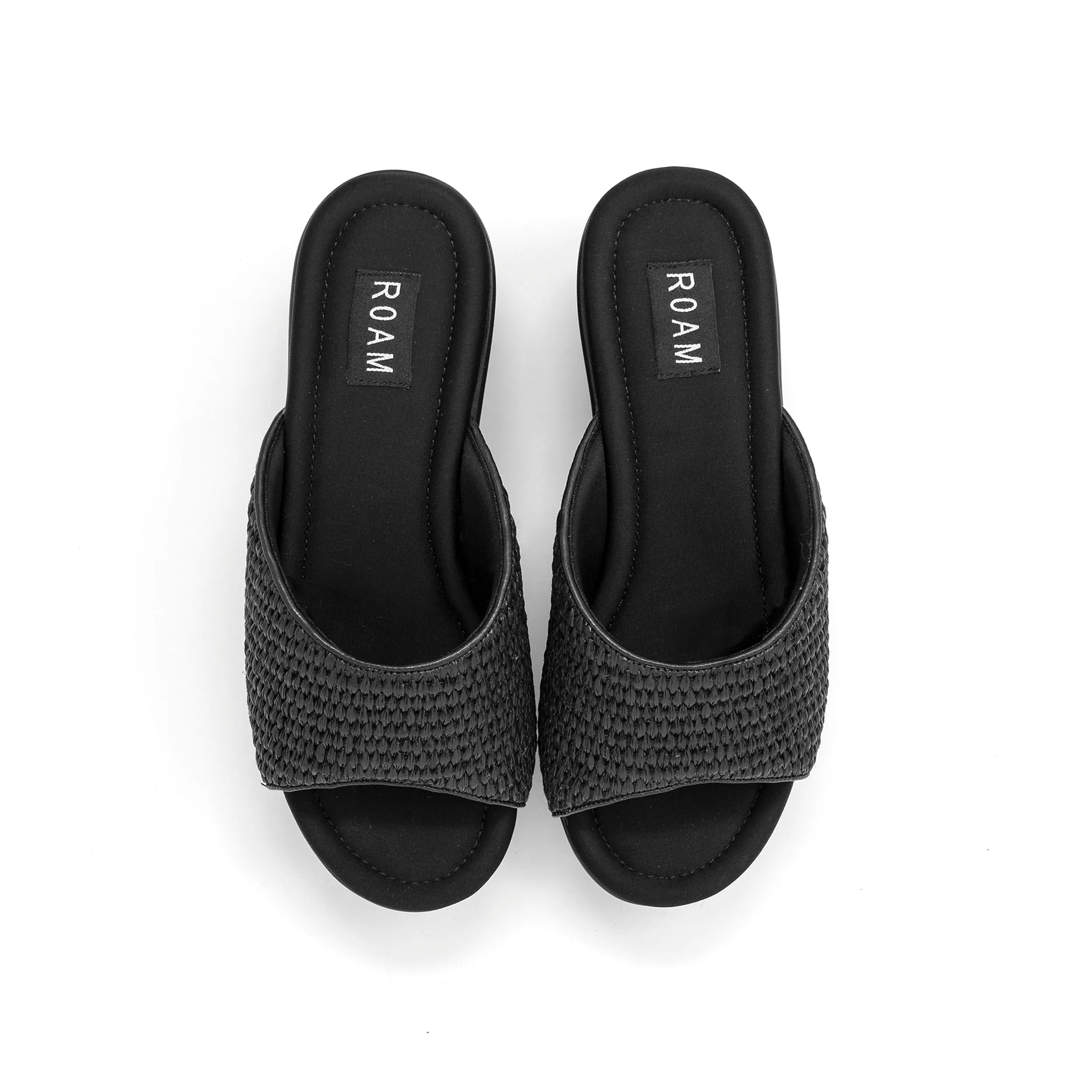ROAM RAFFIA SCOOP MID STRATA WEDGE BLACK sold by ROAM product image thumbnail 2