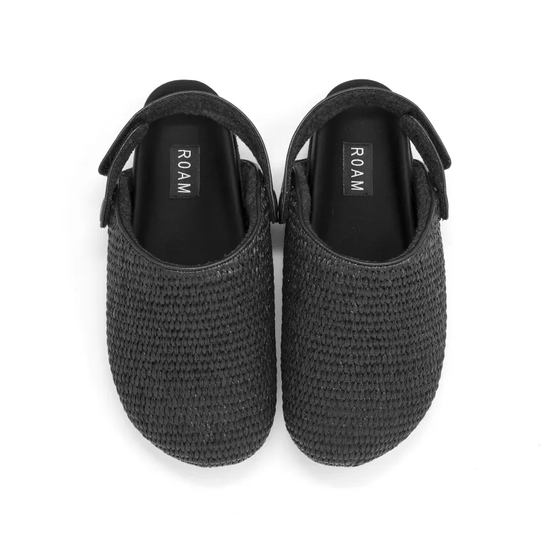 ROAM CONVERT CLOG BLACK RAFFIA sold by ROAM