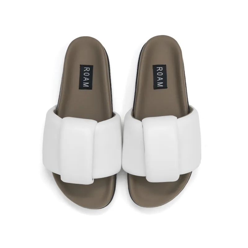 ROAM PUFFED KNOTTY SANDAL WHITE VEGAN LEATHER sold by ROAM