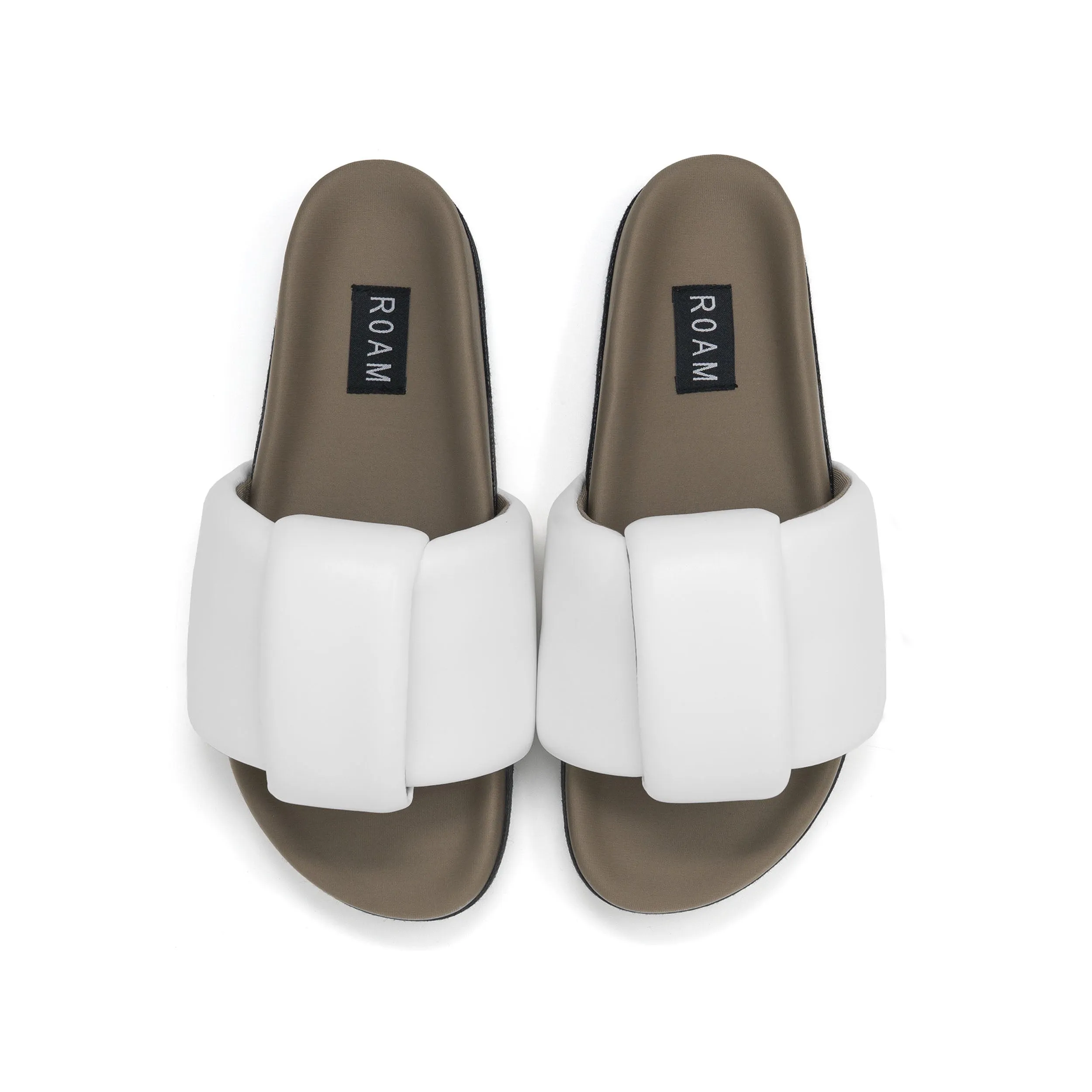 ROAM PUFFED KNOTTY SANDAL WHITE VEGAN LEATHER sold by ROAM