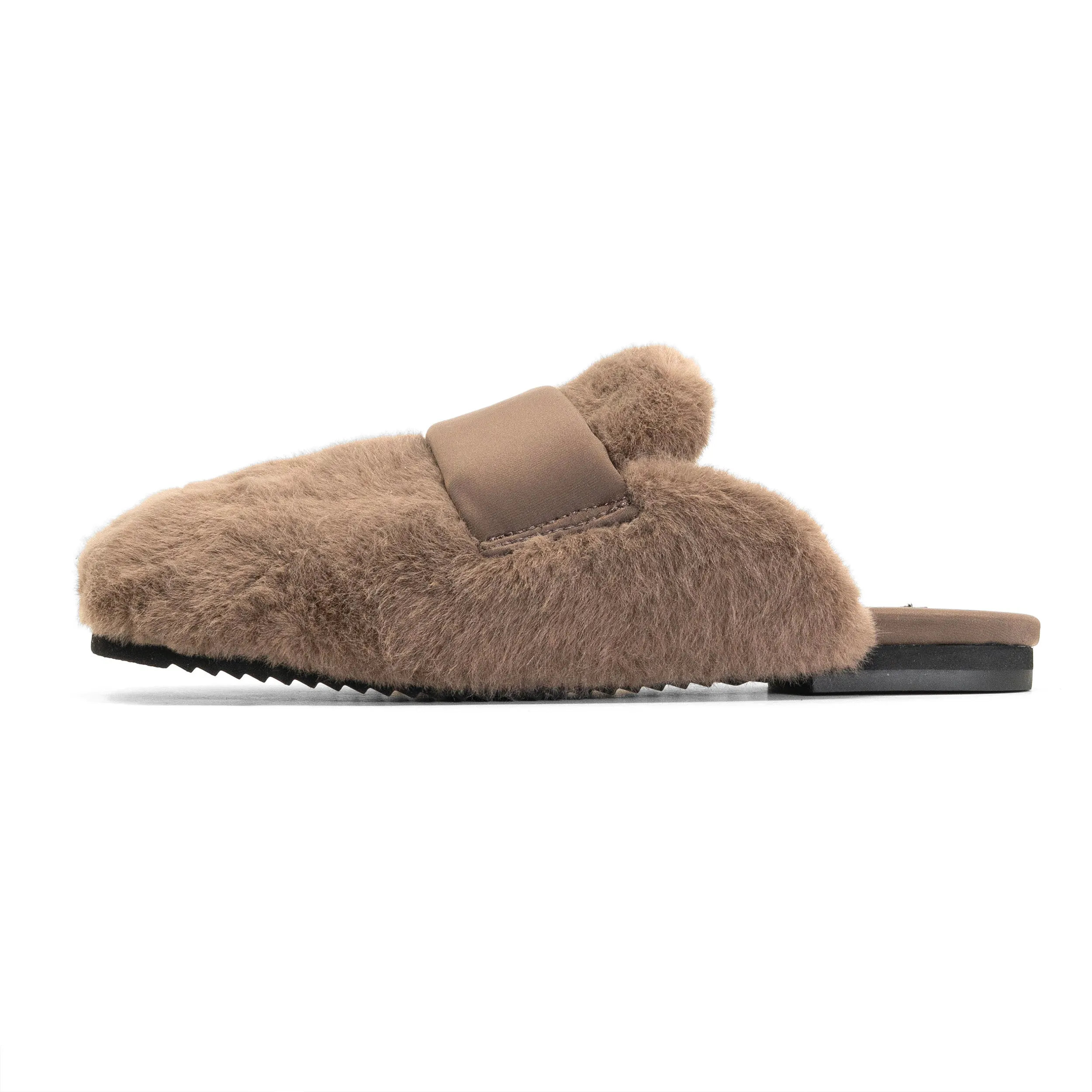 ROAM LONG LUXE PUFFY LOAF LOAFER MULE TAUPE FAUX FUR sold by ROAM product image thumbnail 3