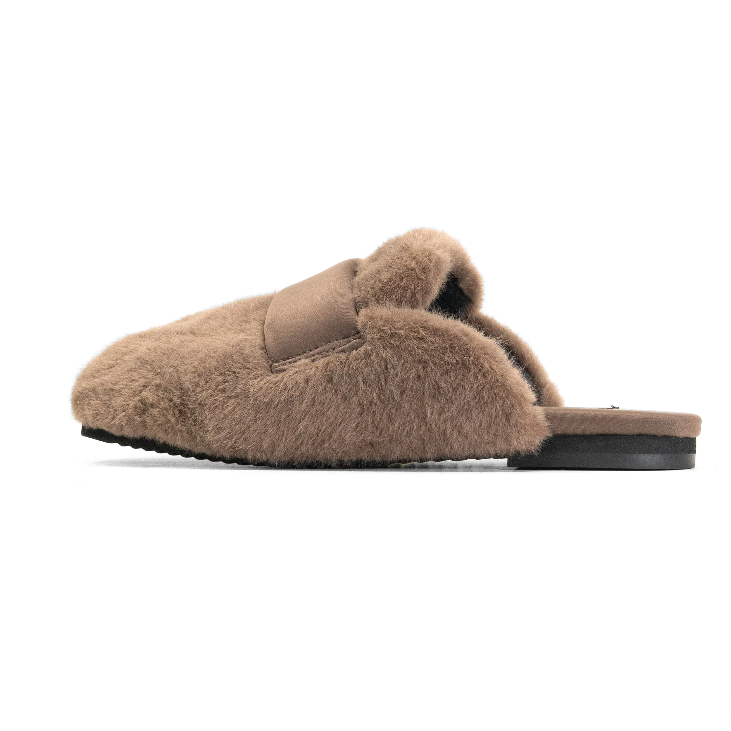 ROAM LONG LUXE PUFFY LOAF LOAFER MULE TAUPE FAUX FUR sold by ROAM product image thumbnail 5