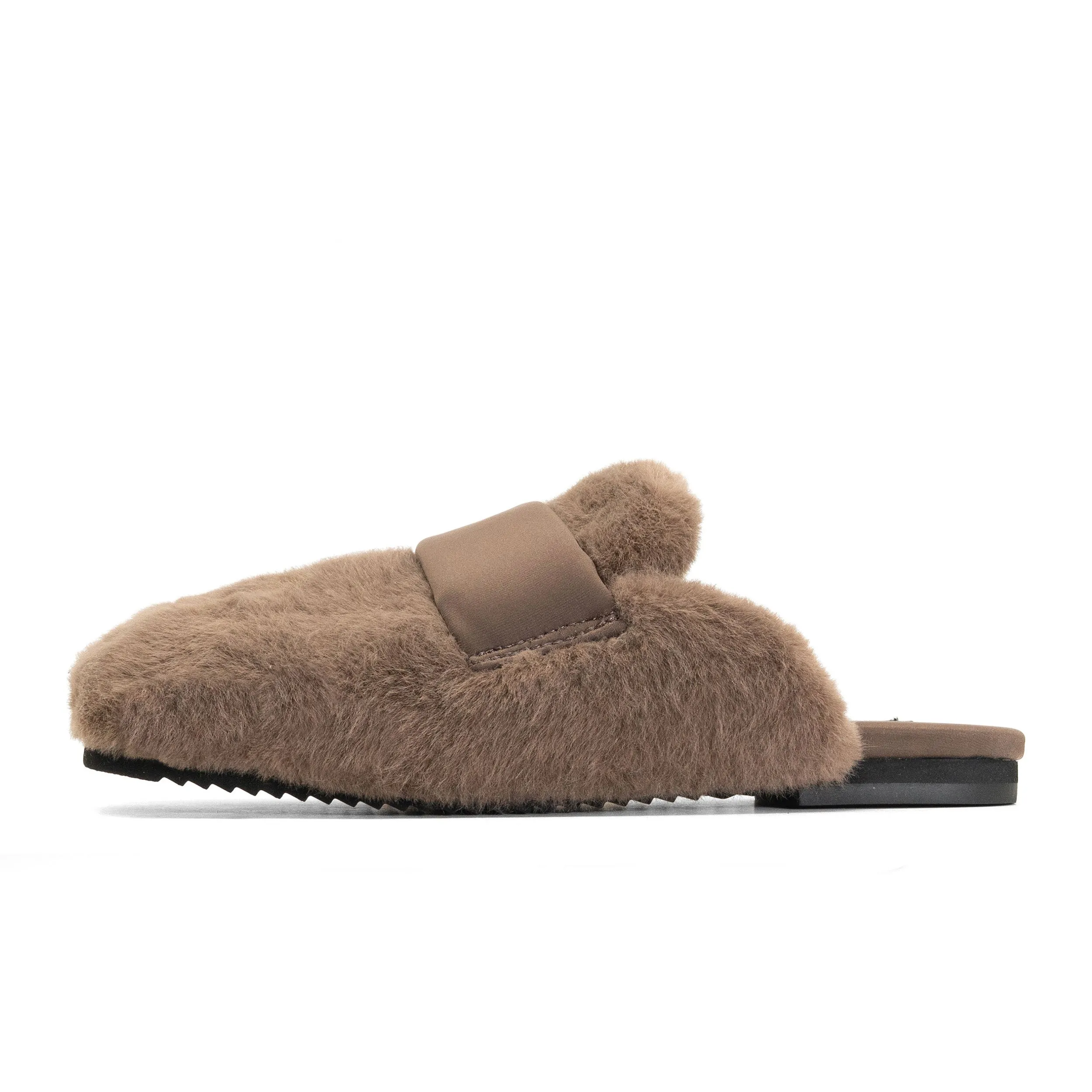 ROAM LONG LUXE PUFFY LOAF LOAFER MULE TAUPE FAUX FUR sold by ROAM product image thumbnail 2