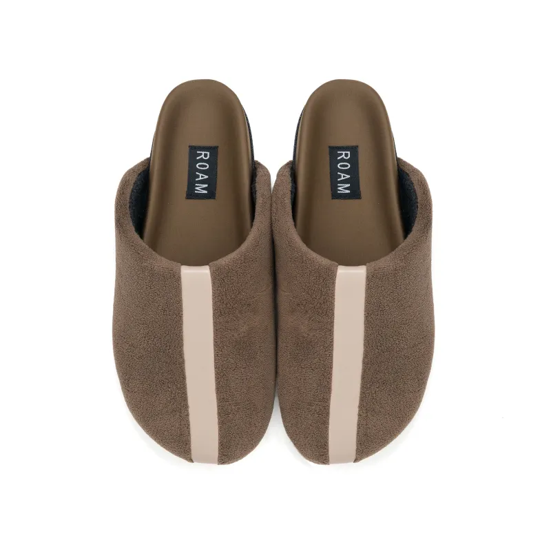 ROAM TERRY STRIPE CLOG TAUPE TERRY FLEECE sold by ROAM