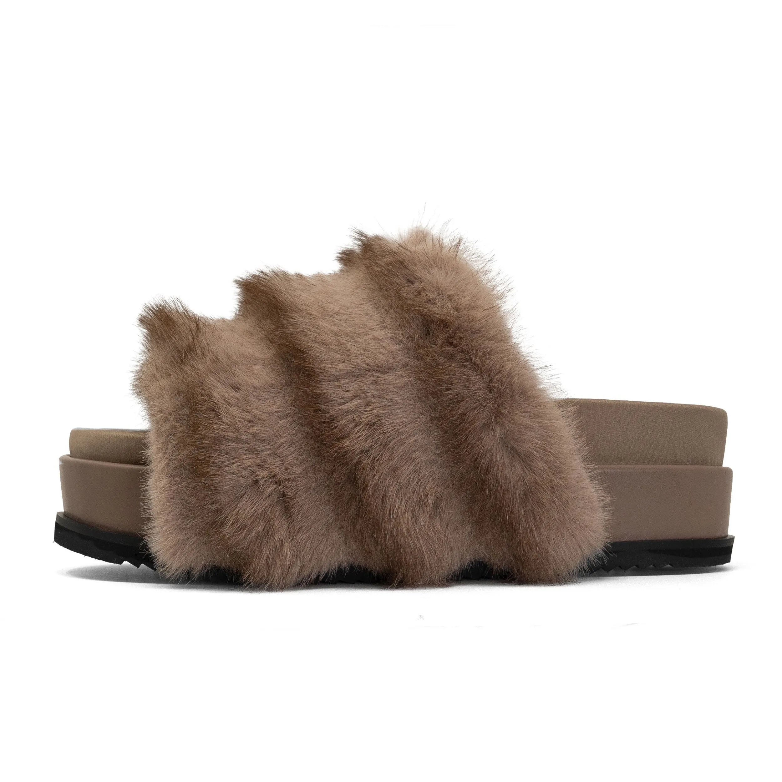 ROAM PEAK CLOUD STACK PLATFORM NUDE FAUX FUR sold by ROAM