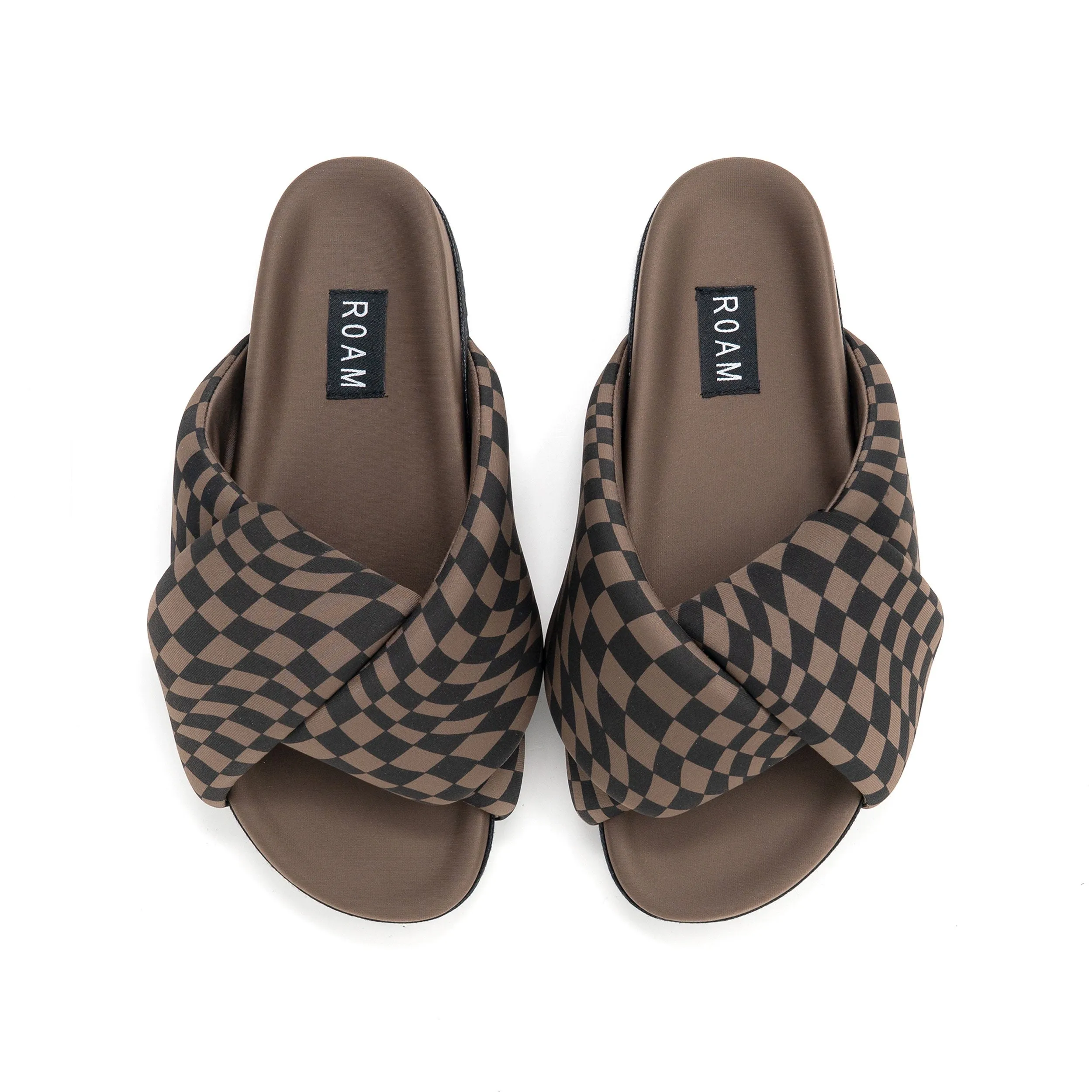 ROAM NEO CHECK FOLDY SANDALS BLACK & TAUPE NEOPRENE sold by ROAM