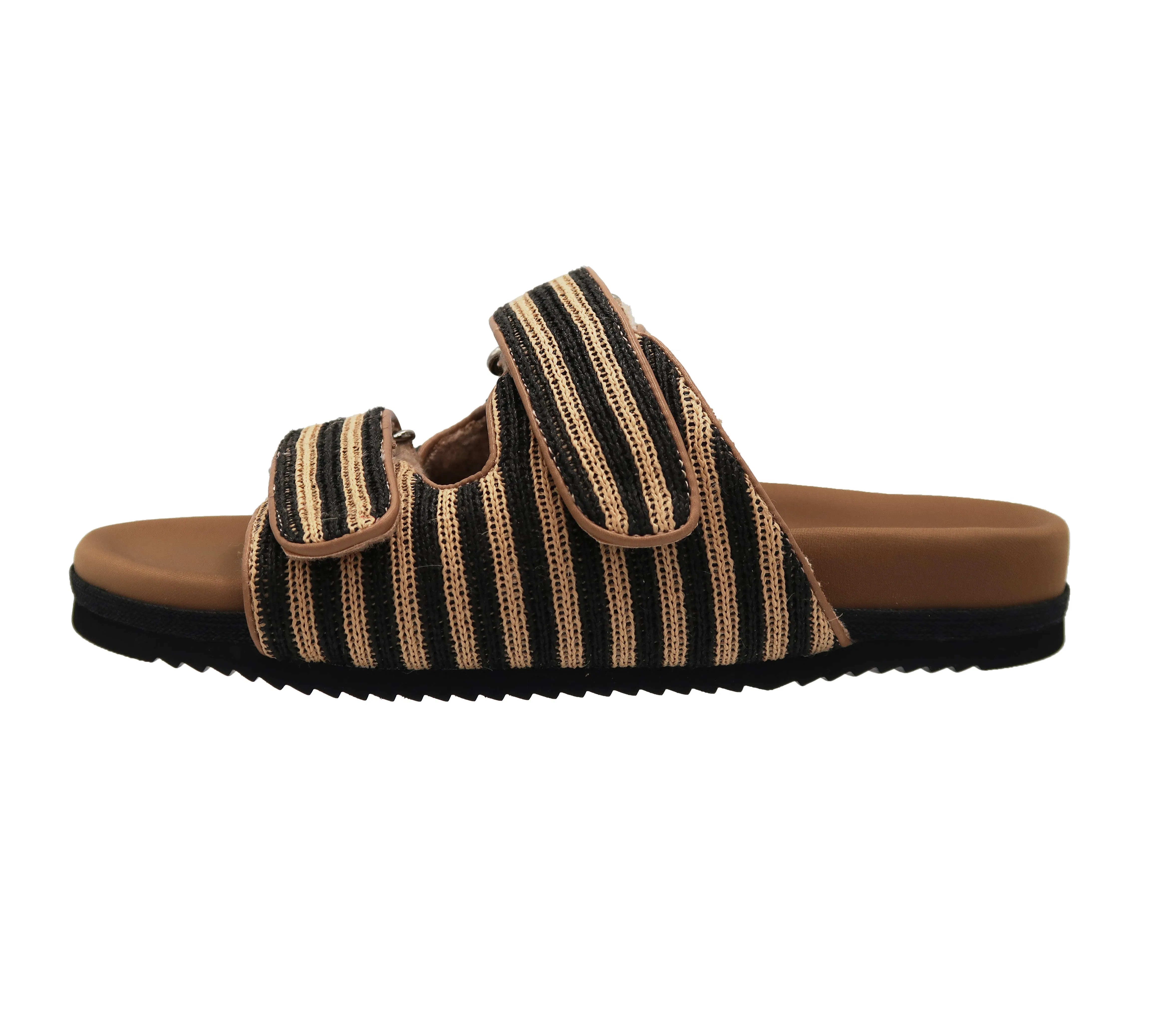STRIPE RAFFIA DOUBLE SLIDER NATURAL & BLACK sold by ROAM product image thumbnail 4