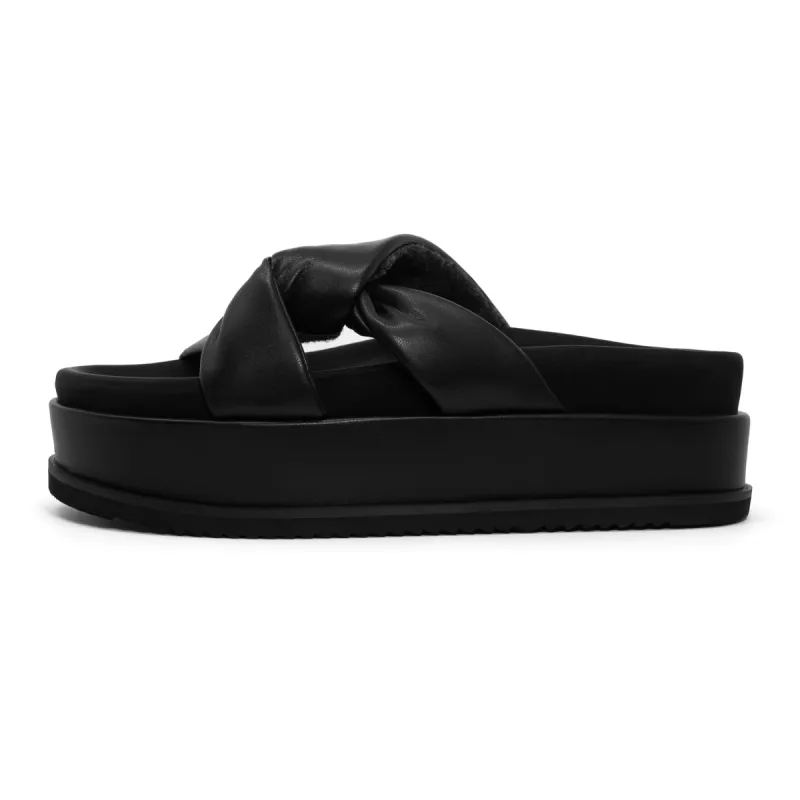 ROAM SIDE SLIP STACK PLATFORM  BLACK VEGAN LEATHER sold by ROAM
