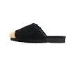 ROAM FUZZY CAP MULE BLACK & BEIGE FAUX SHEARLING sold by ROAM