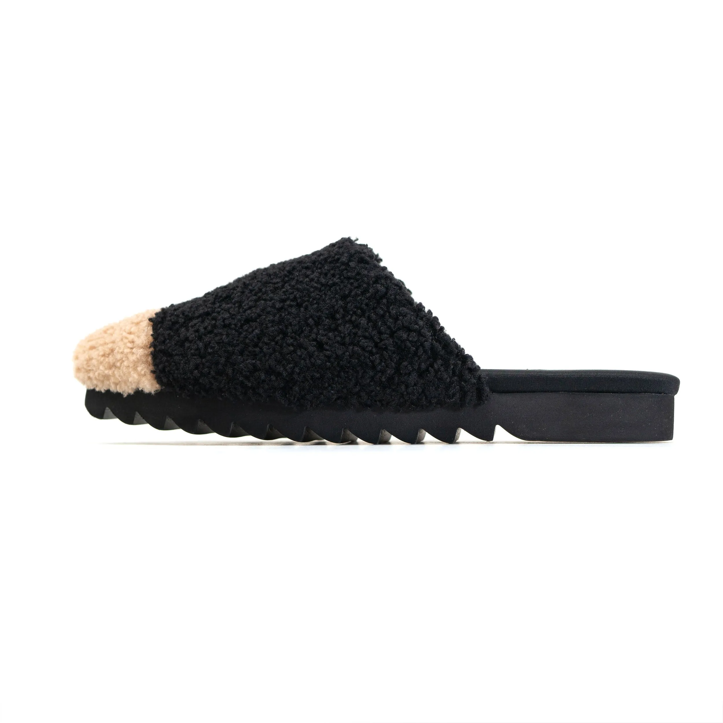 ROAM FUZZY CAP MULE BLACK & BEIGE FAUX SHEARLING sold by ROAM product image thumbnail 4