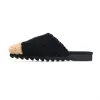 ROAM FUZZY CAP MULE BLACK & BEIGE FAUX SHEARLING sold by ROAM