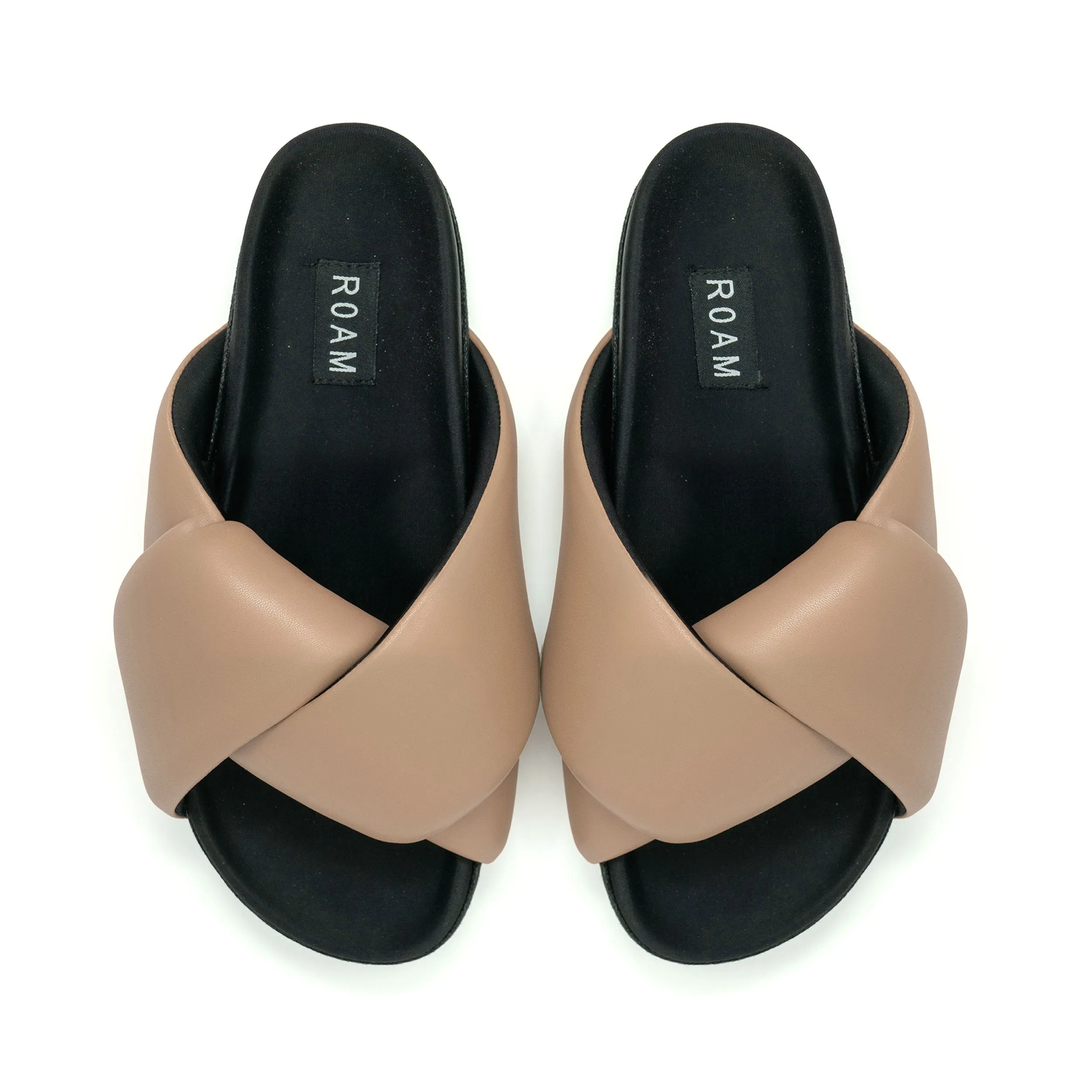 ROAM FOLDY PUFFY SANDALS NUDE VEGAN LEATHER sold by ROAM
