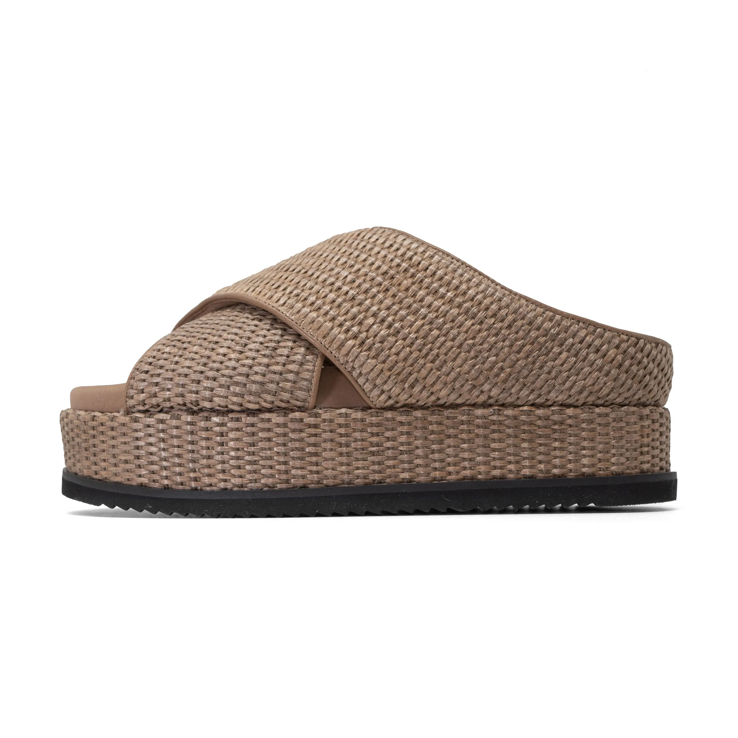ROAM CROSS STACK RAFFIA PLATFORM SANDALS NATURAL sold by ROAM product image thumbnail 2